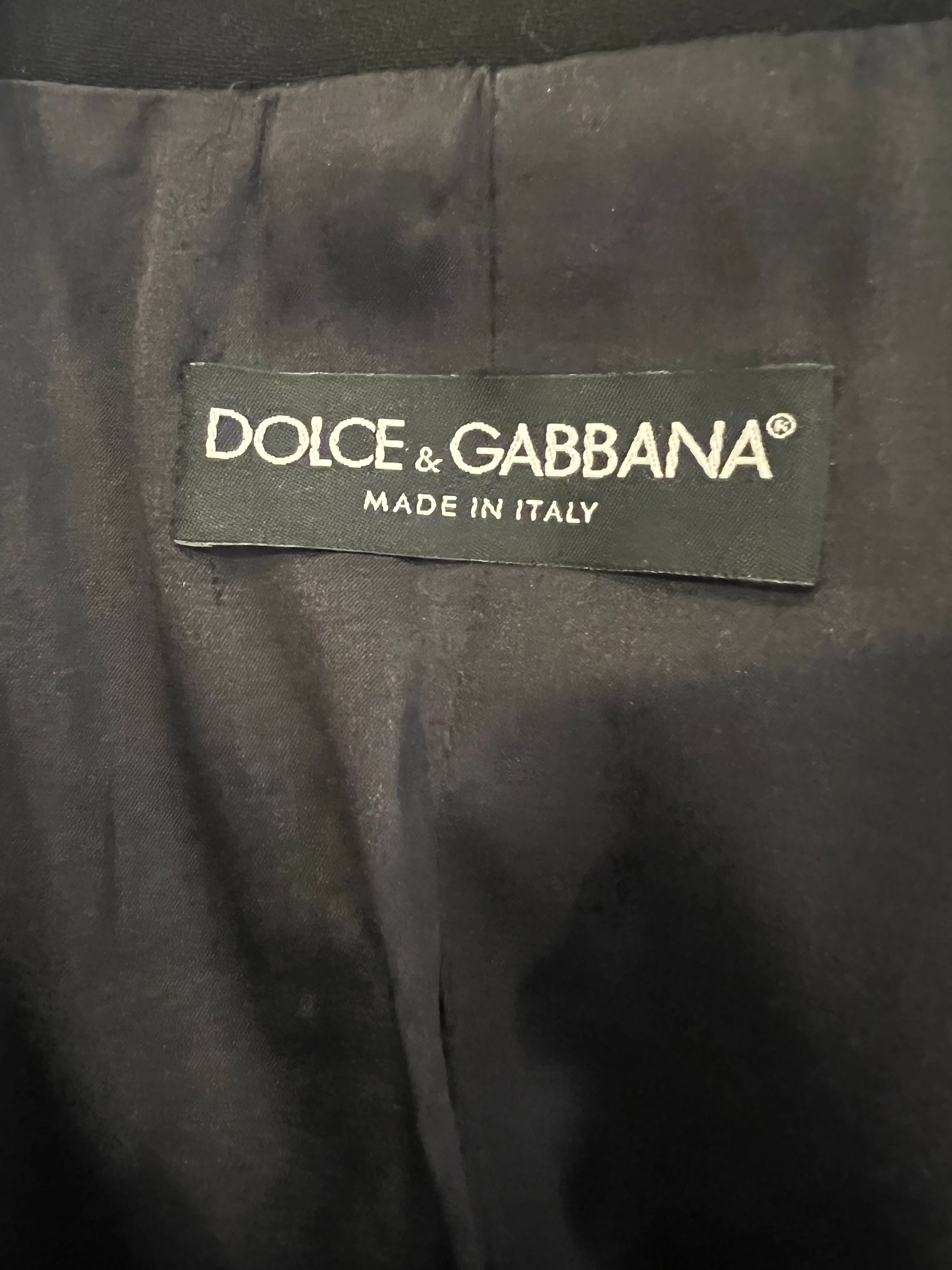 Dolce & Gabbana Black Double-Breasted Coat with Gold Buttons Size IT 44 (UK 12) - Image 5