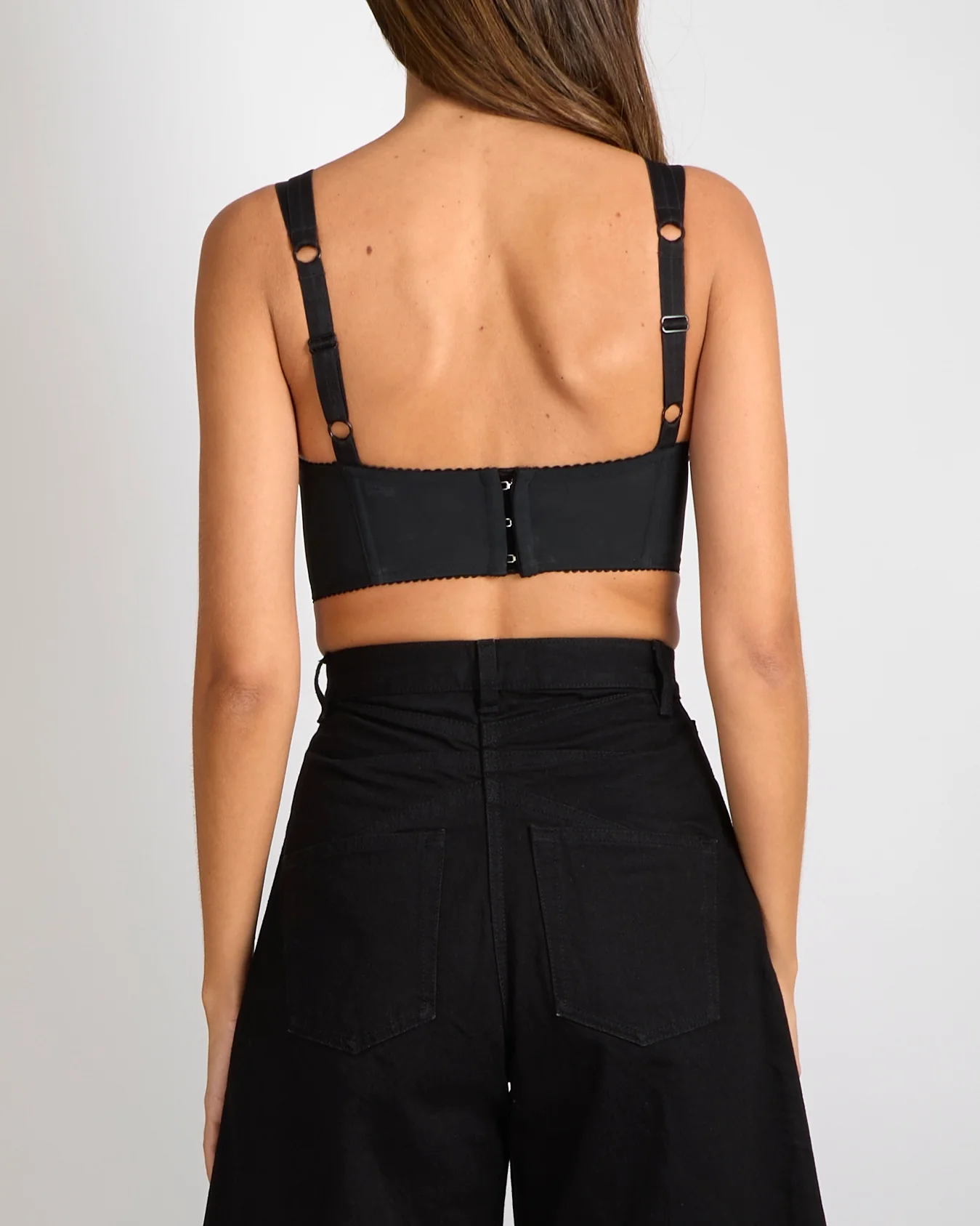 Dolce & Gabbana Black Lace Corset Bralette Top with Crossover Straps Size IT 36 (UK 4) - Image 4