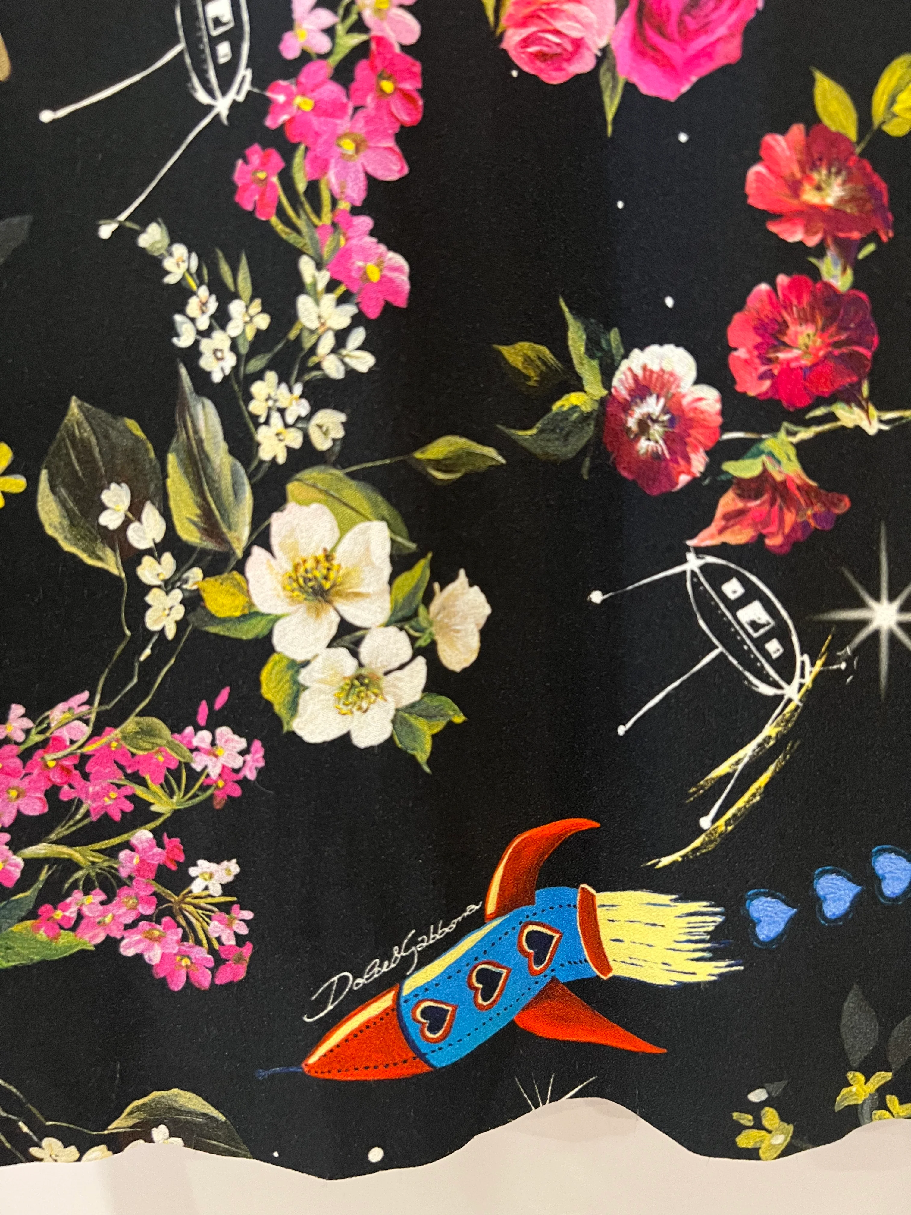 Dolce & Gabbana Black Silk Sleeveless Dress with Floral Prints Size IT 40 (UK 8) - Image 11