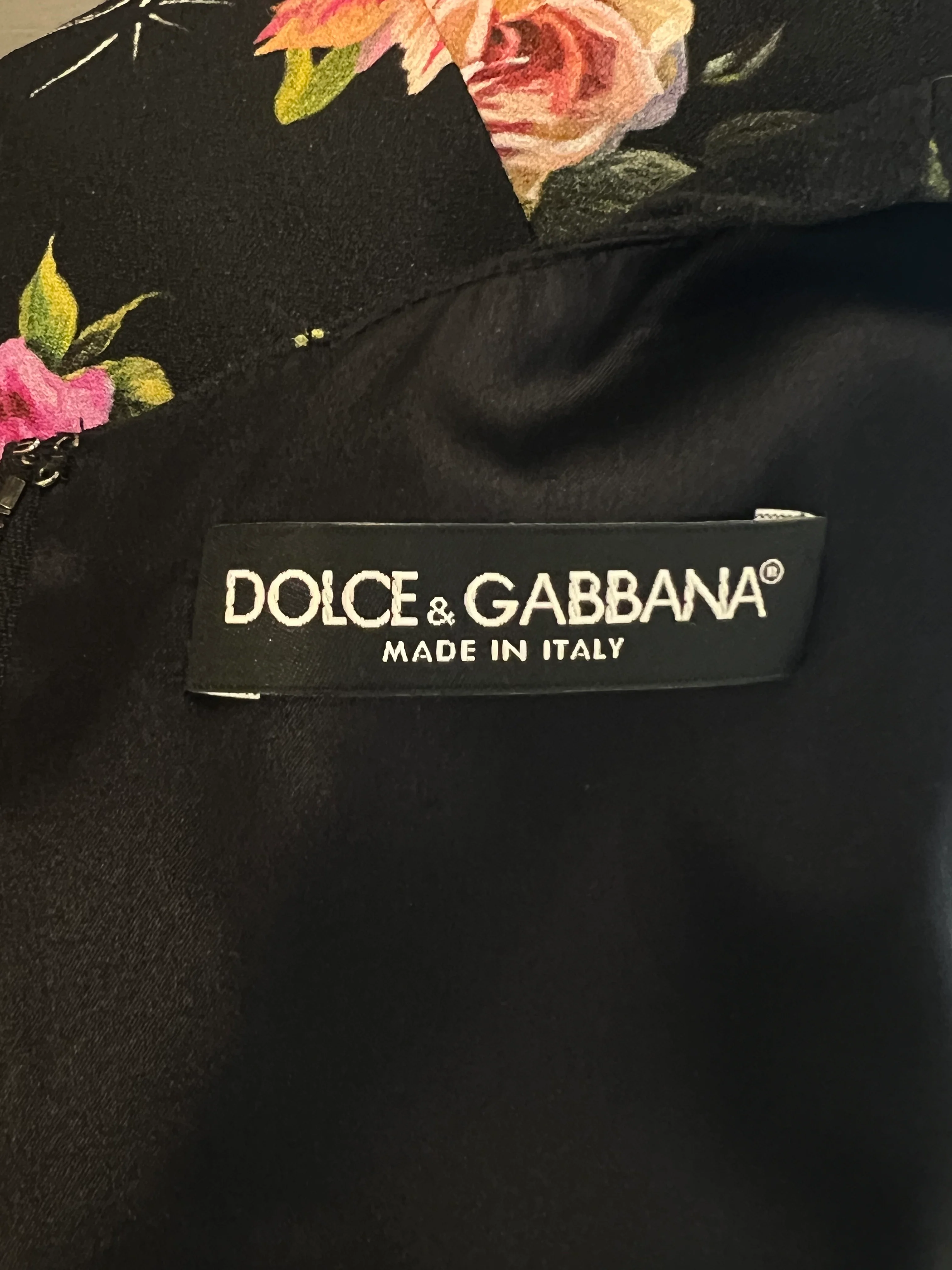 Dolce & Gabbana Black Silk Sleeveless Dress with Floral Prints Size IT 40 (UK 8) - Image 13