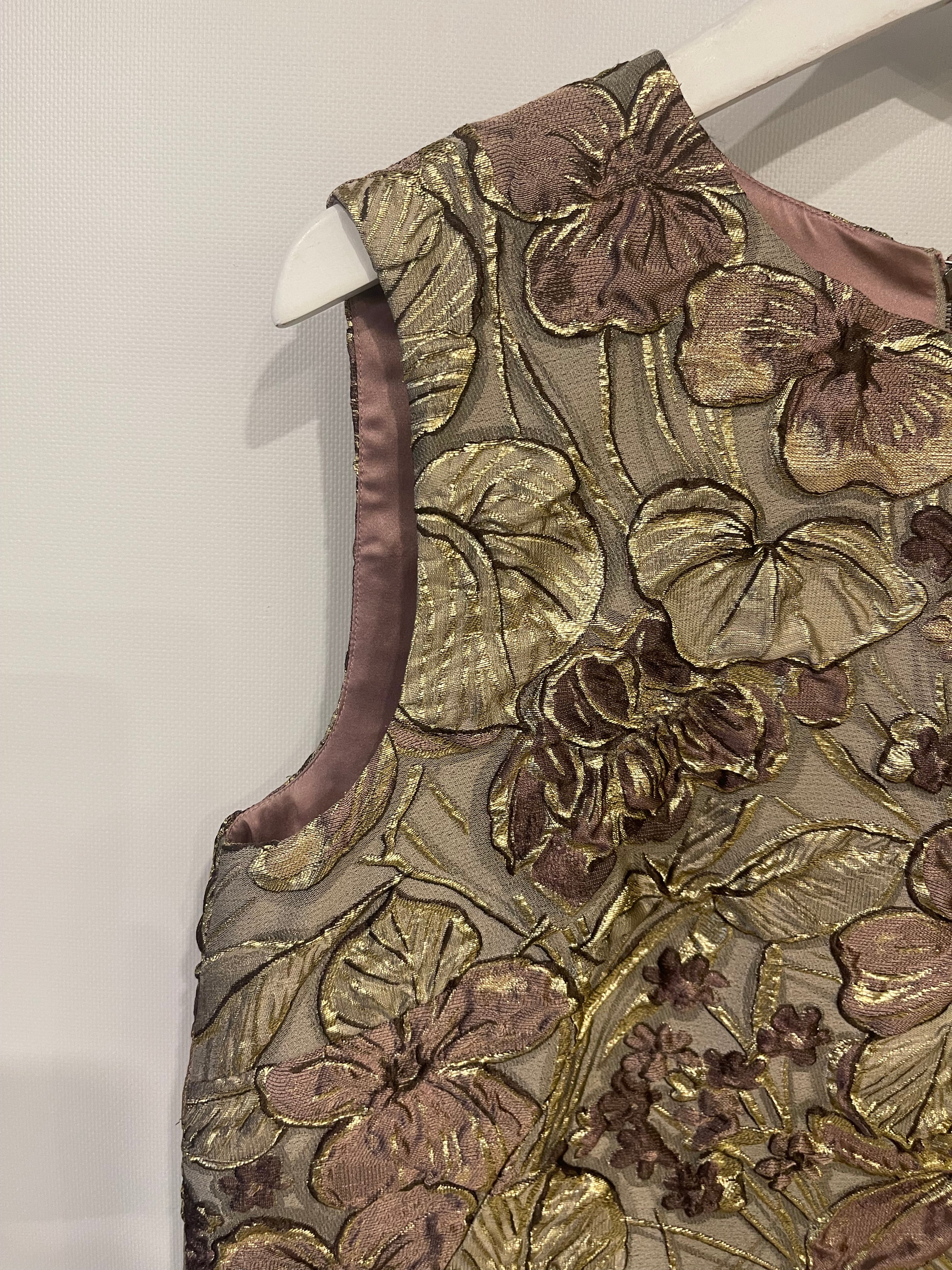 Dolce & Gabbana Gold & Pink Floral Sleeveless Mini Dress IT 40 (UK 8) - Image 5