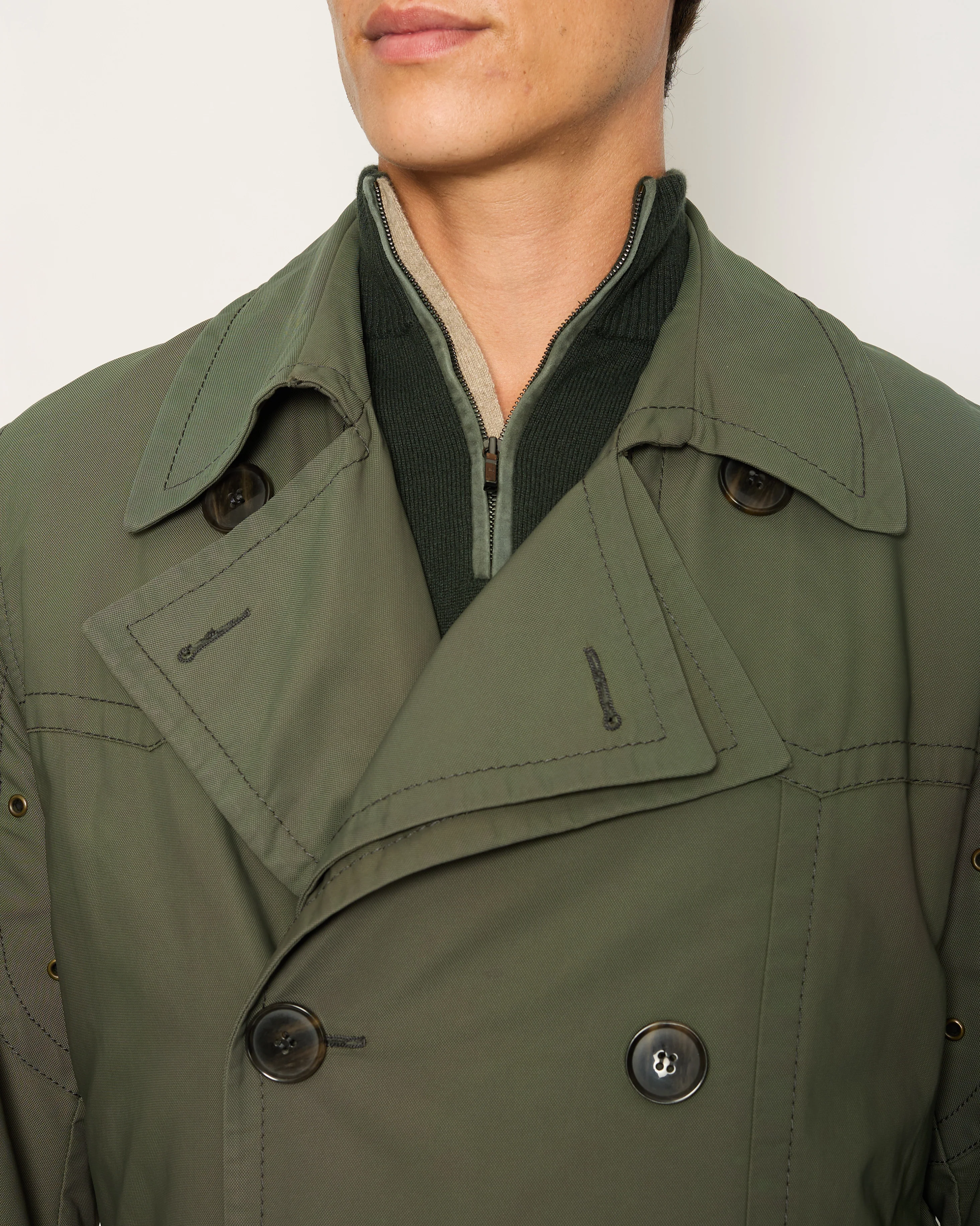 Dolce & Gabbana Khaki Green Menswear Belted Trench Coat Size IT 50 (UK 40) - Image 4