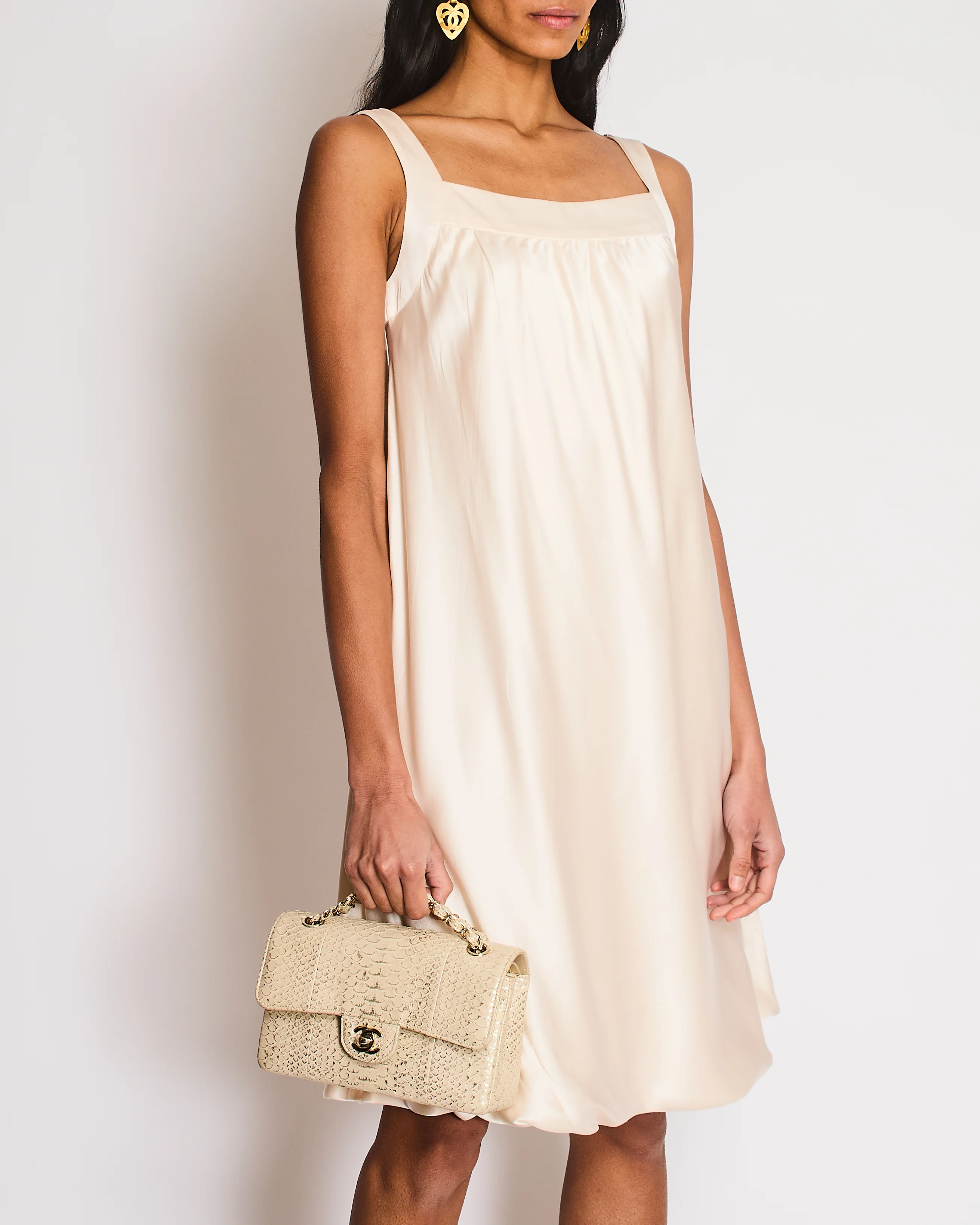 Dolce & Gabbana Ivory Silk Ballon Short Dress Size IT 40 (UK 8) - Image 2