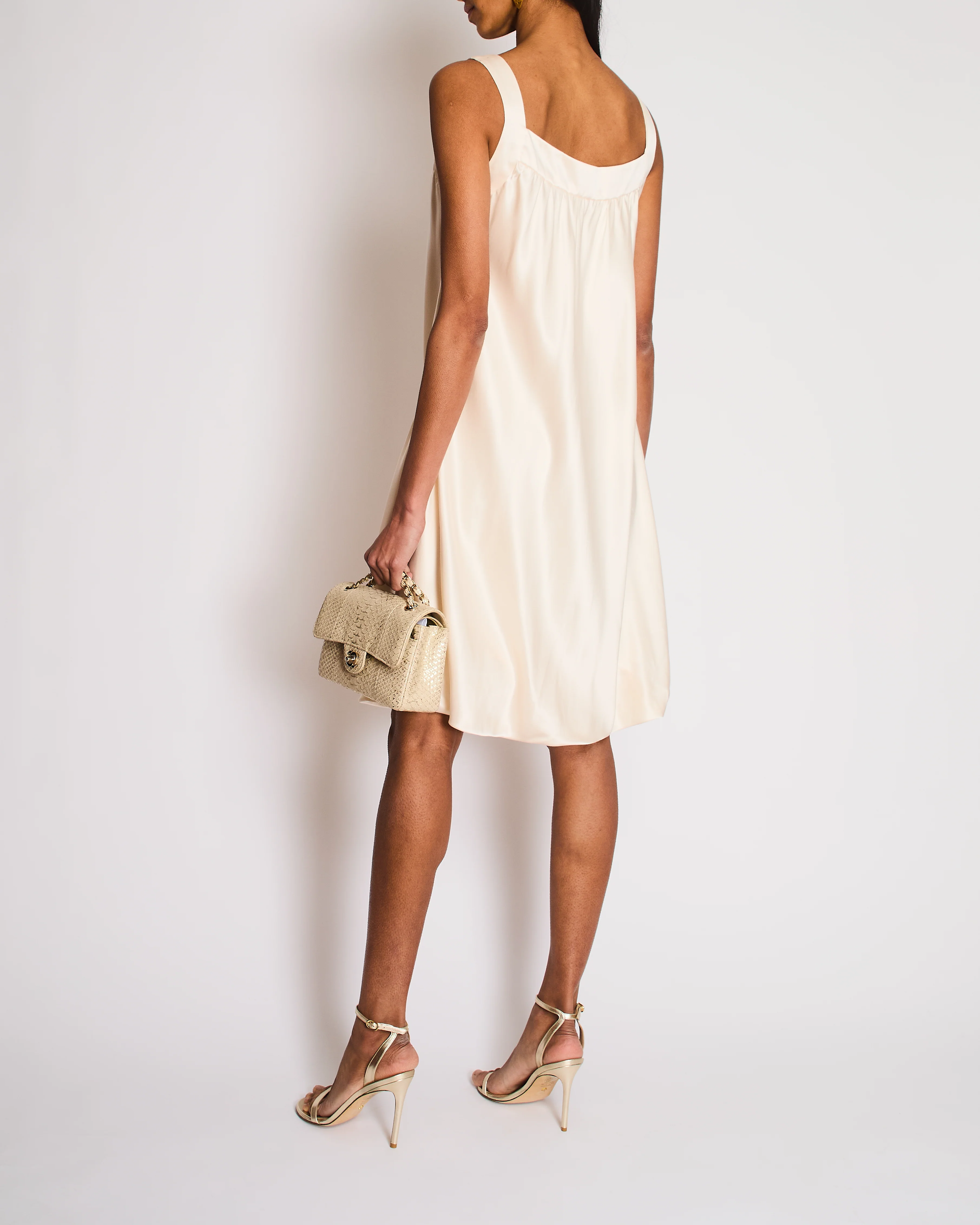 Dolce & Gabbana Ivory Silk Ballon Short Dress Size IT 40 (UK 8) - Image 4