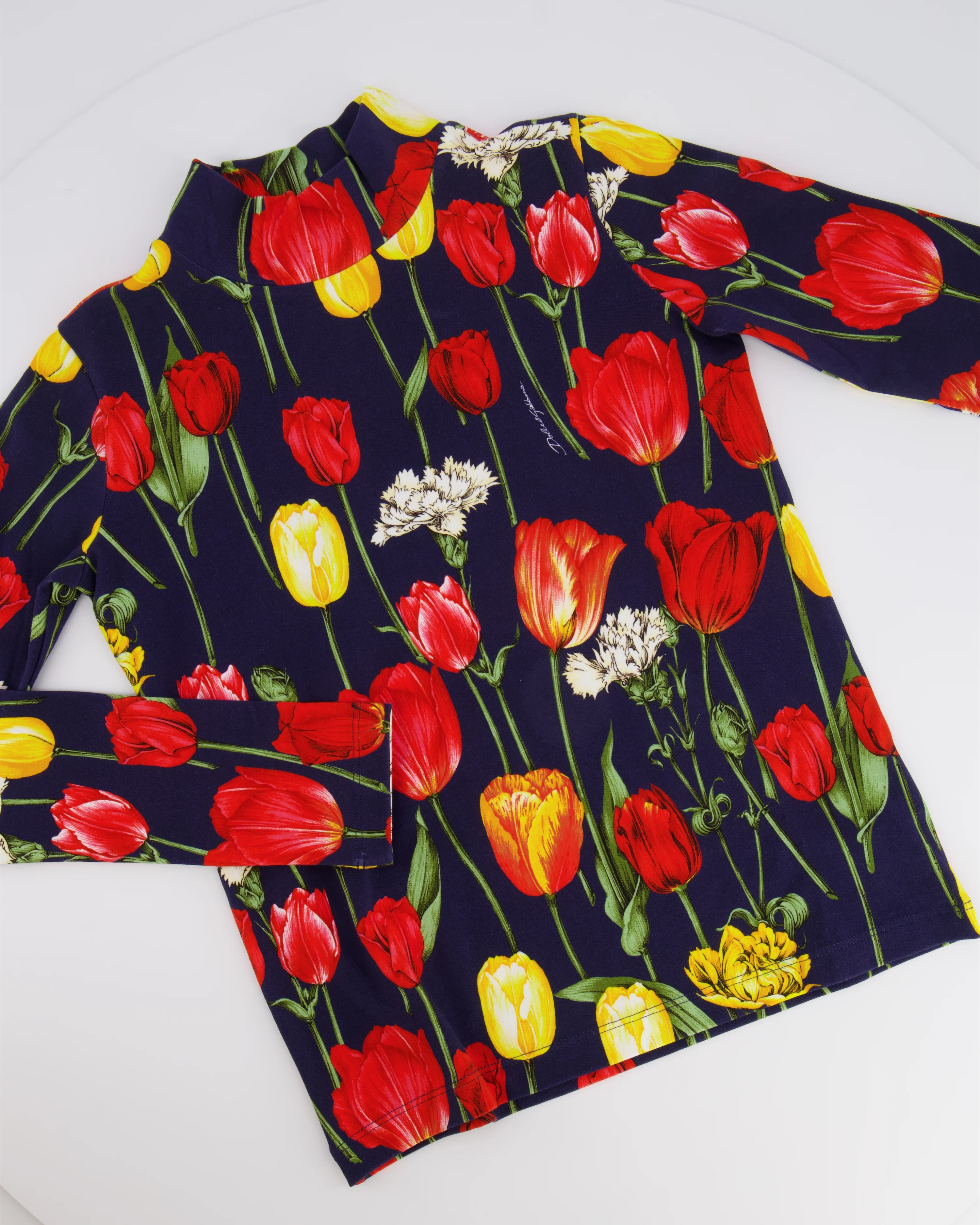 Dolce & Gabbana Kids Navy Floral Prints Tulipani Top and Leggings Set Size 9/10 years RRP £550 - Image 3