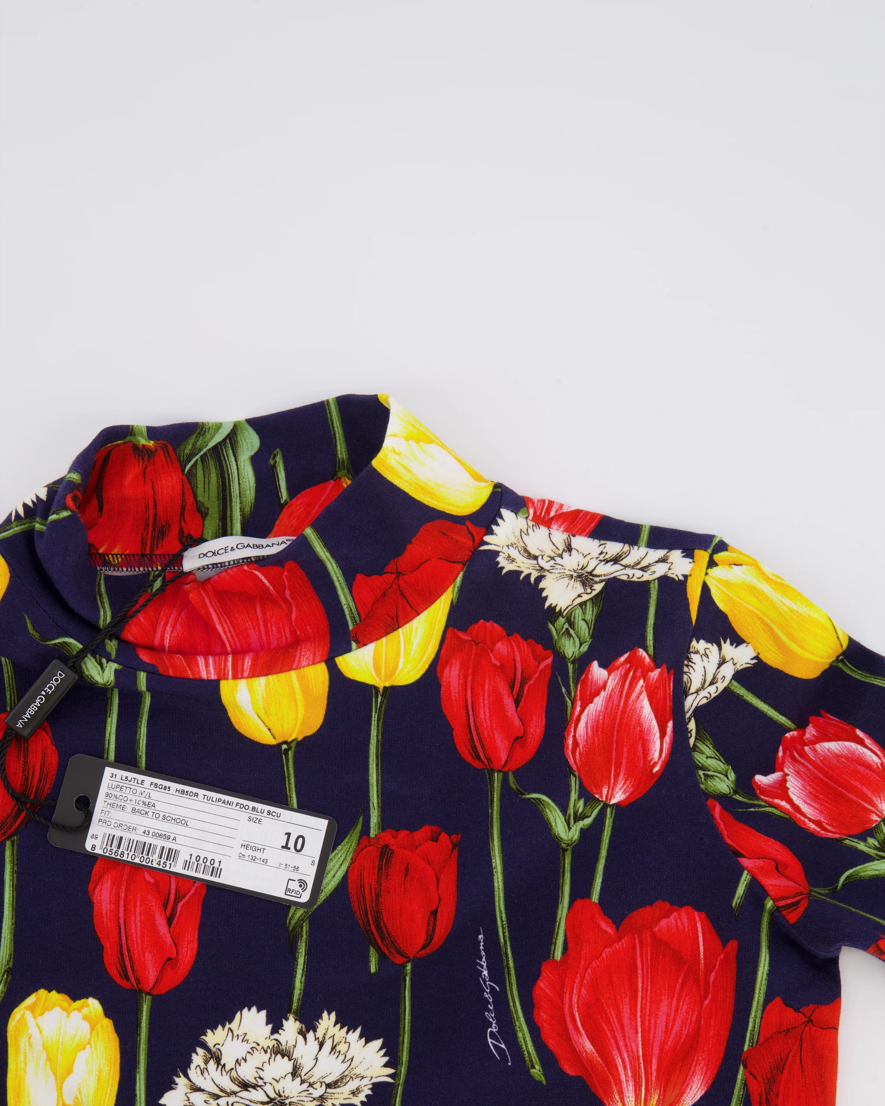 Dolce & Gabbana Kids Navy Floral Prints Tulipani Top and Leggings Set Size 9/10 years RRP £550 - Image 4