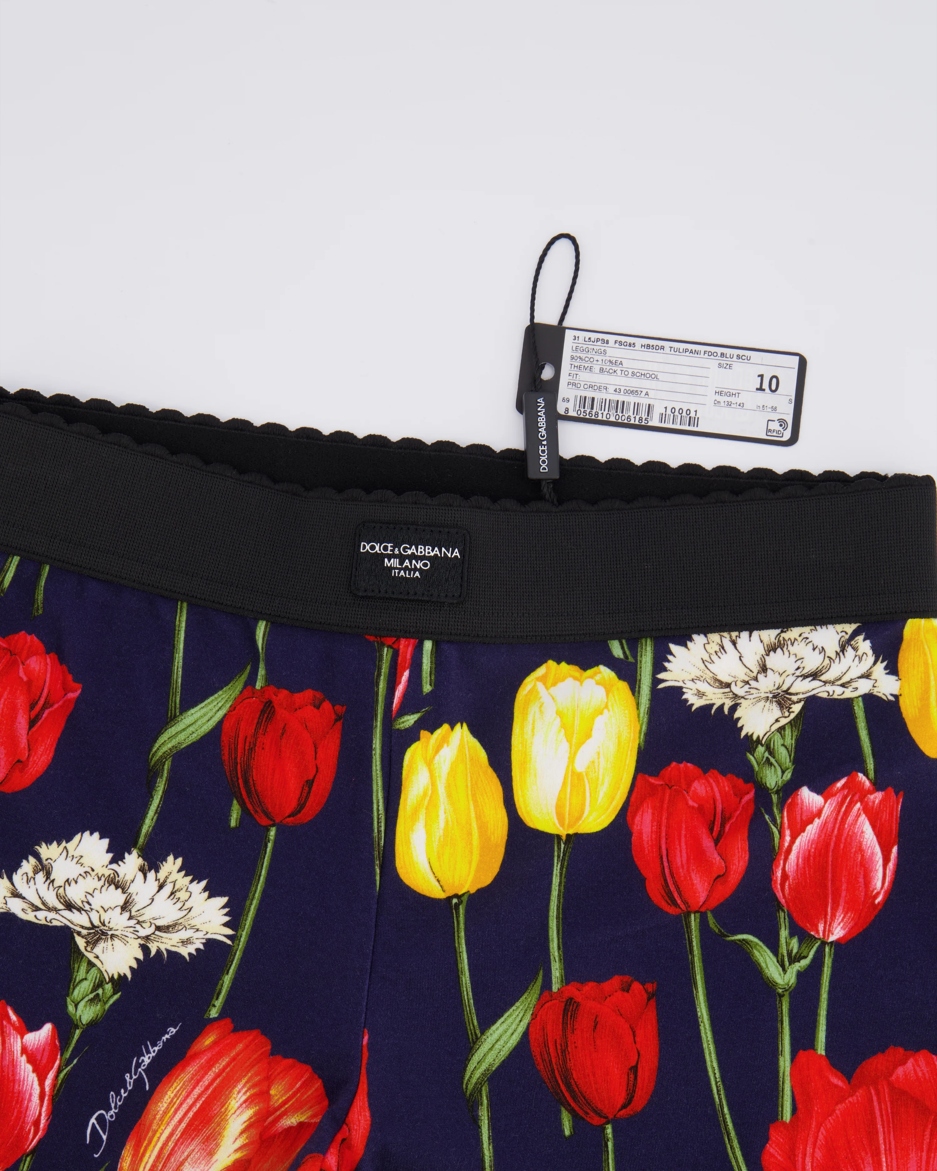 Dolce & Gabbana Kids Navy Floral Prints Tulipani Top and Leggings Set Size 9/10 years RRP £550 - Image 6