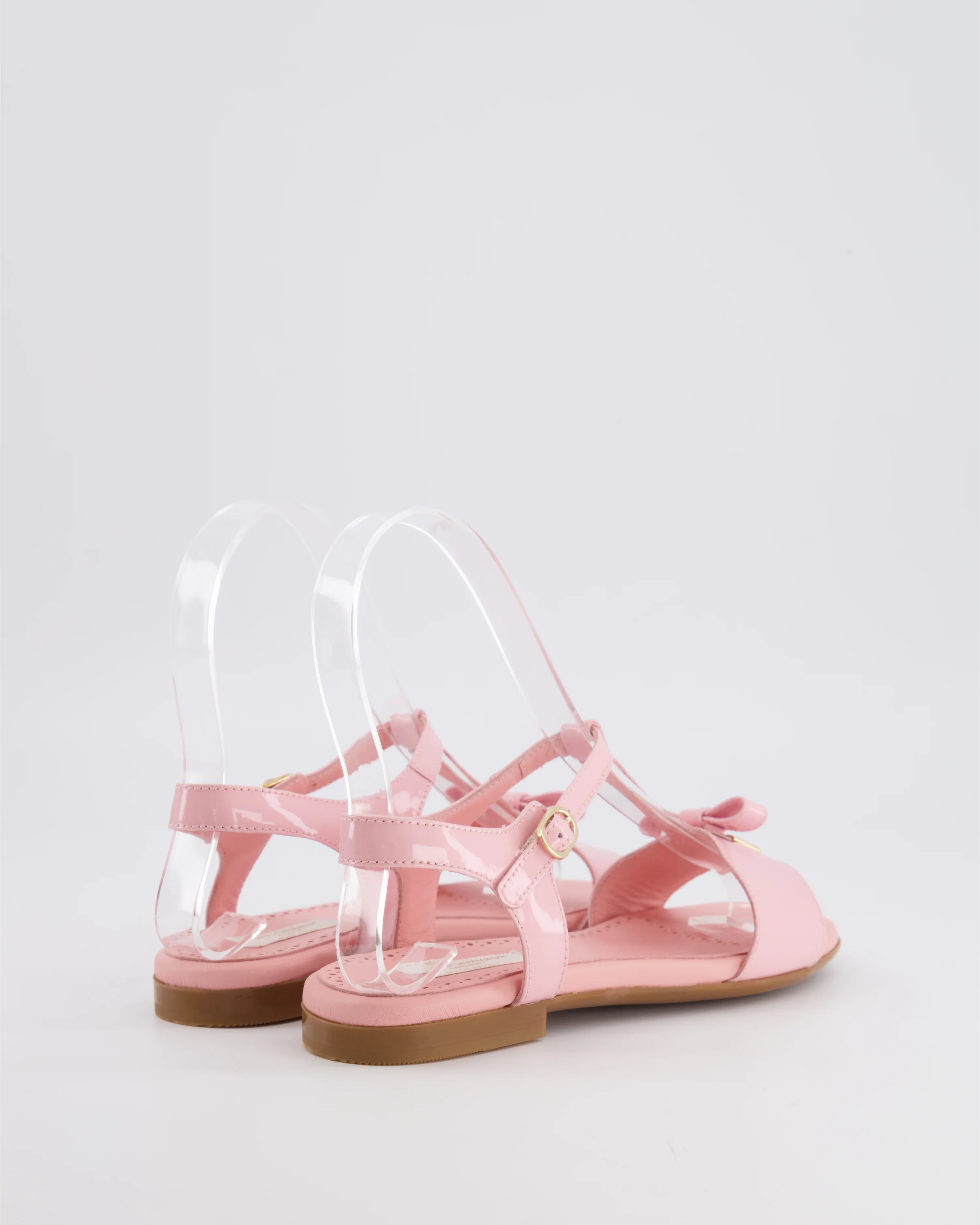 Dolce & Gabbana Kids Pink Patent Leather Sandals with Gold Logo Size 33 RRP £335 - Image 3