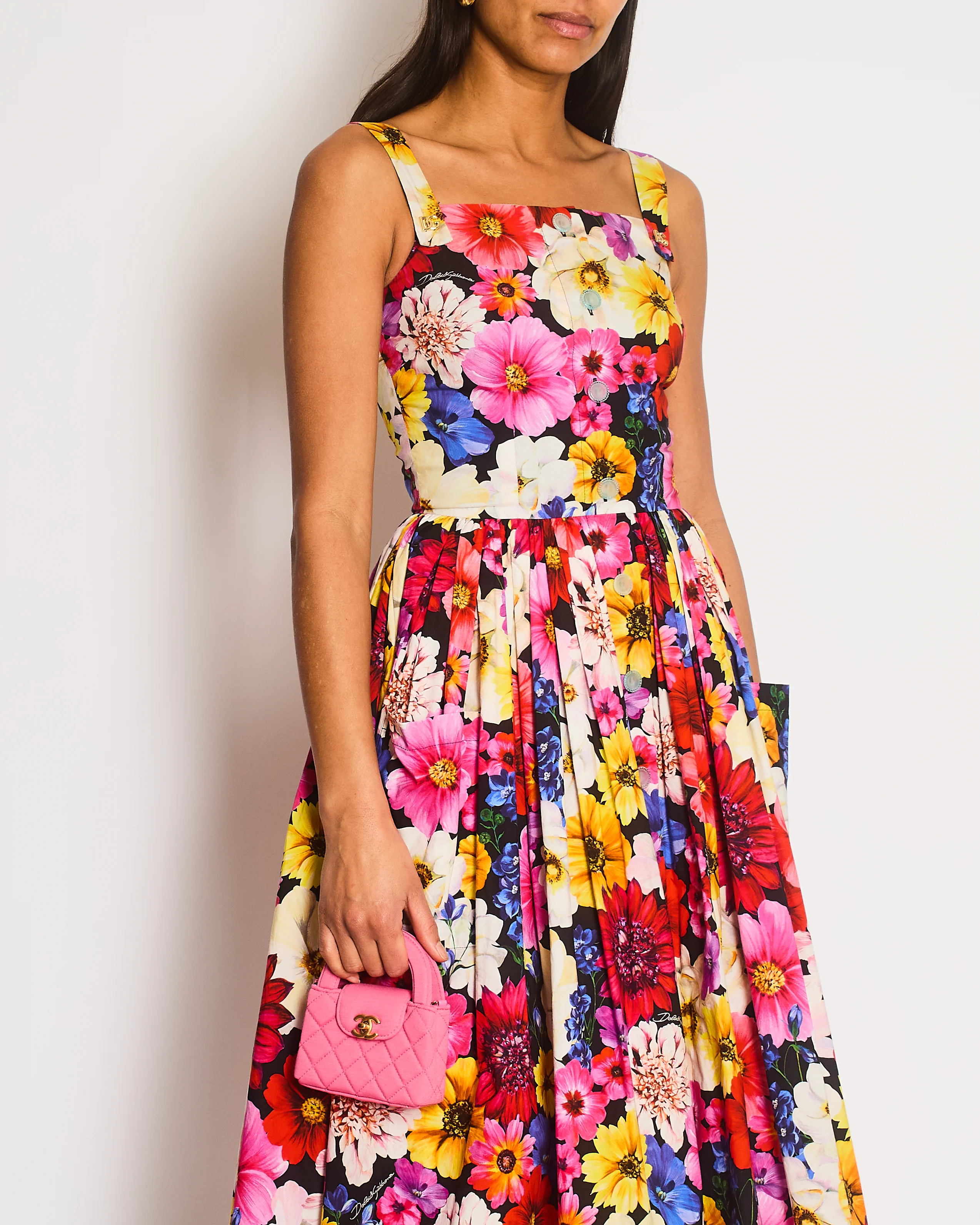 Dolce Gabbana Floral Poplin Midi Dress Size IT 38 (UK 6) - Image 2