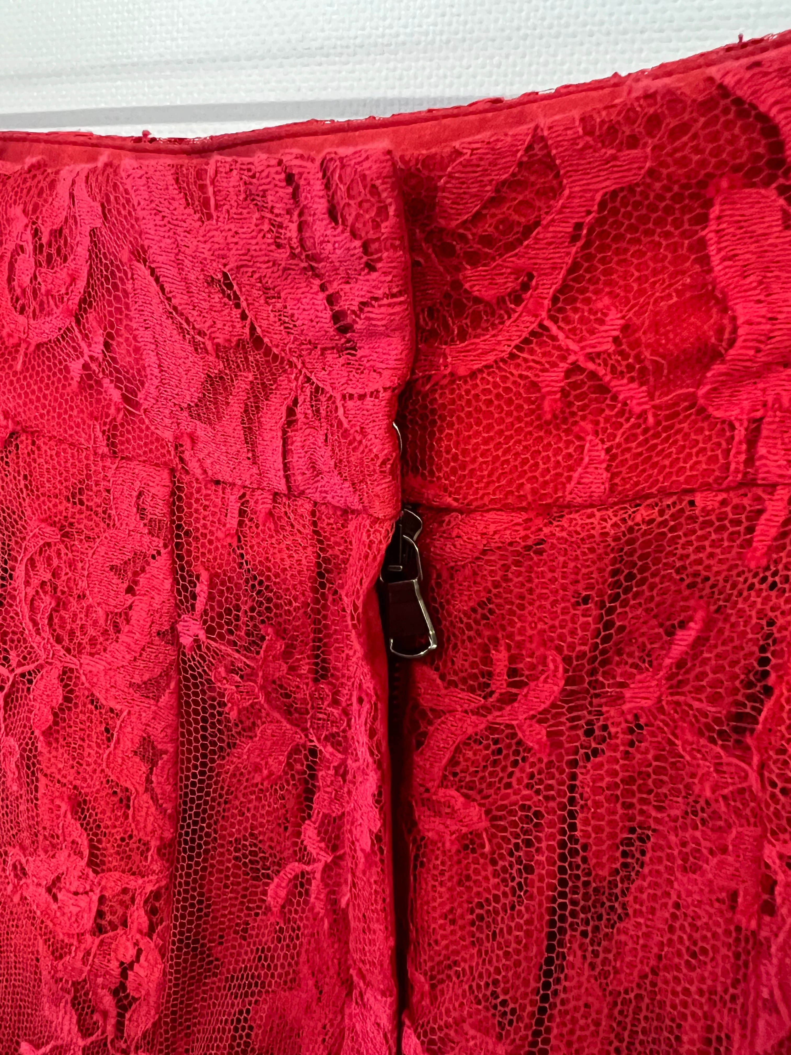 Dolce & Gabbana Red Lace Maxi Skirt Size IT 36 (UK 4) - Image 6