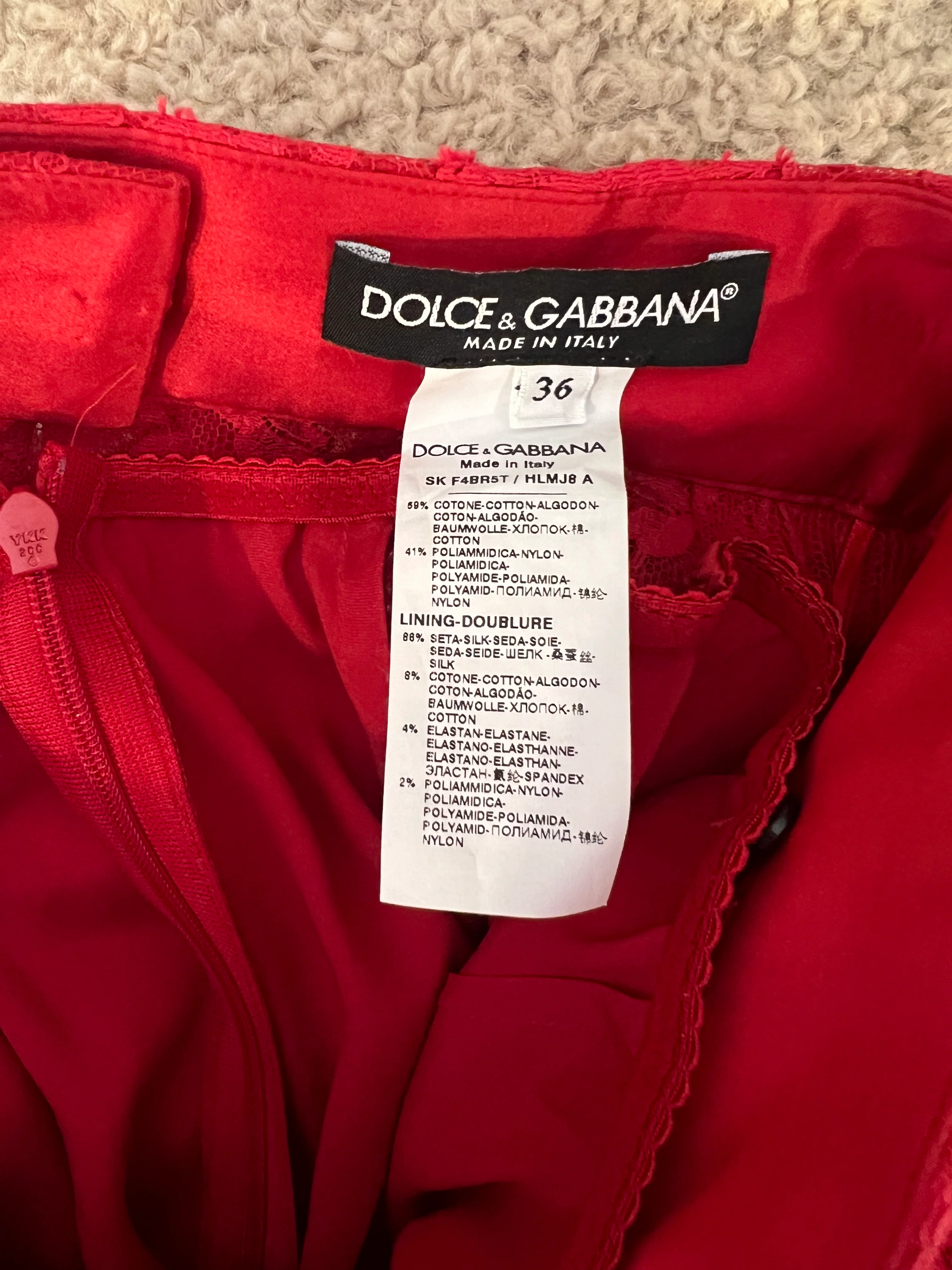 Dolce & Gabbana Red Lace Maxi Skirt Size IT 36 (UK 4) - Image 8