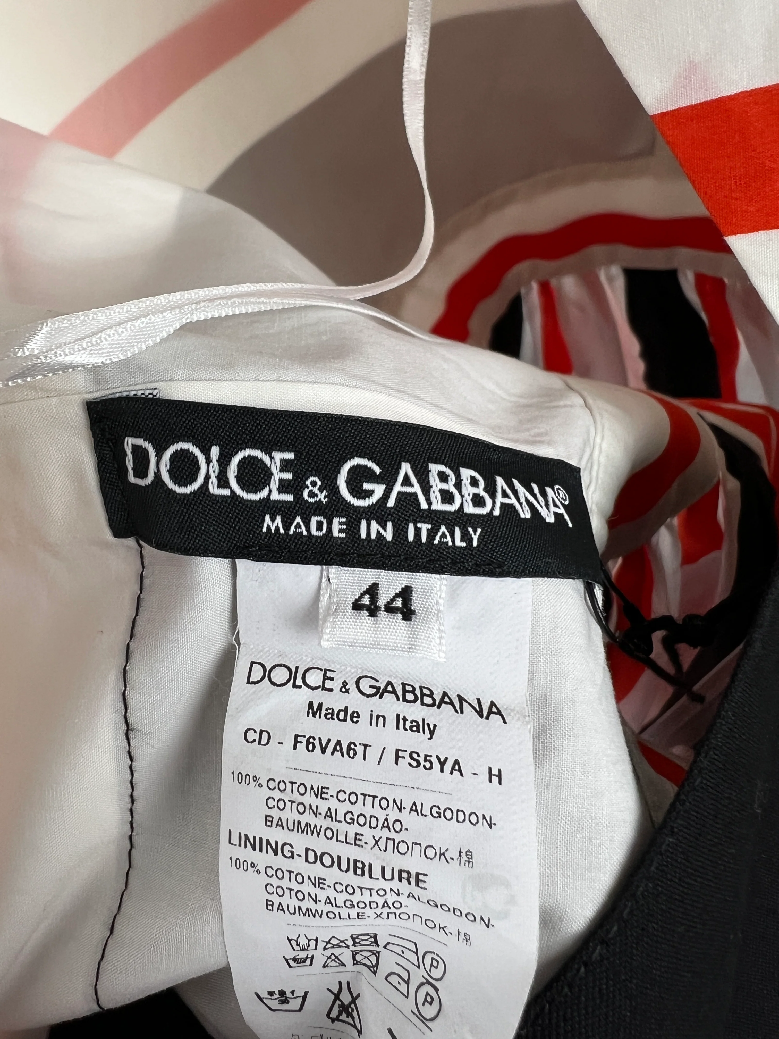 Dolce & Gabbana Red Striped Print Halter Neck Pleated Midi Dress IT 44 (UK 12) - Image 13