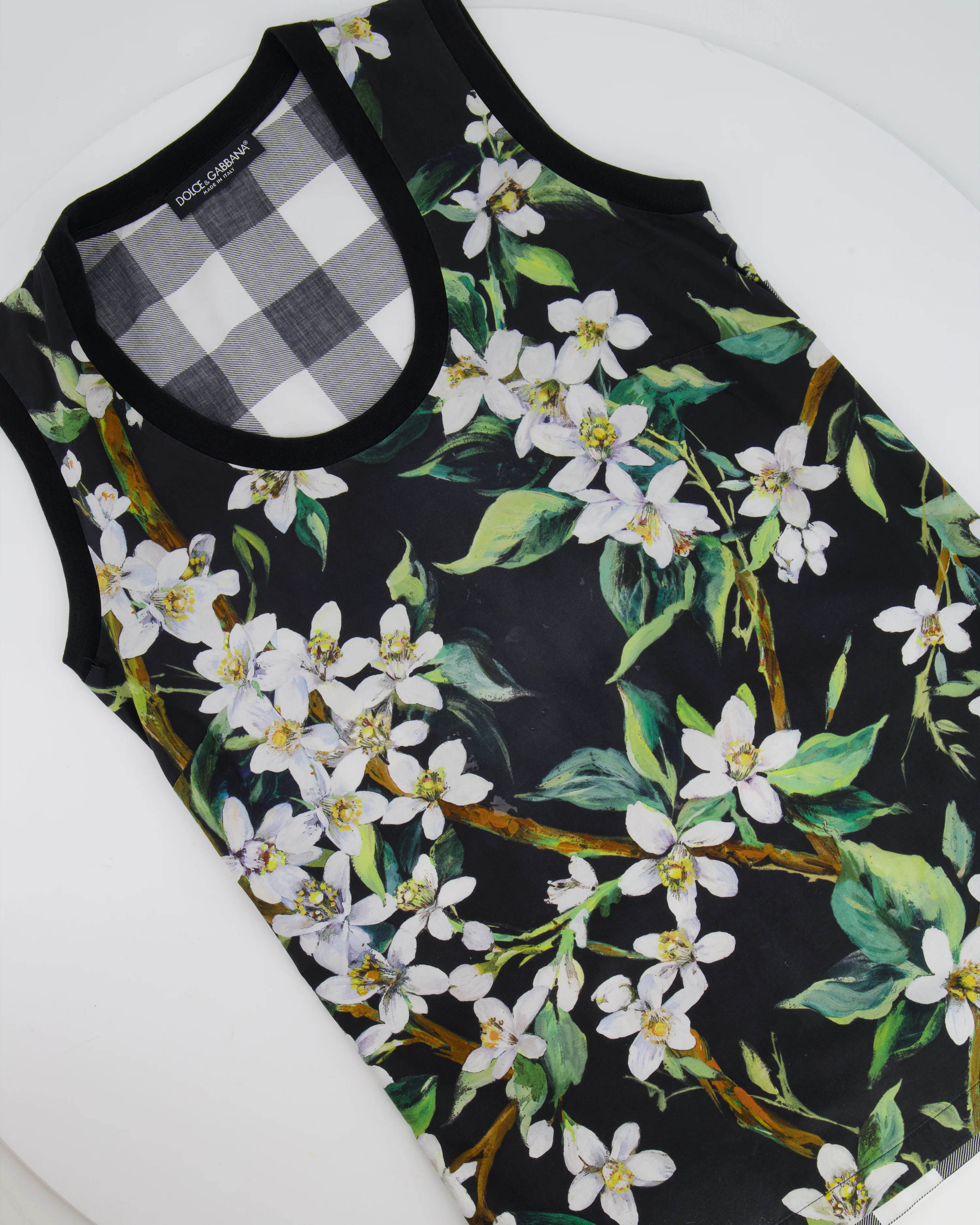 Dolce Gabbana Black and White Print Floral Top Size IT 36 (UK 4)