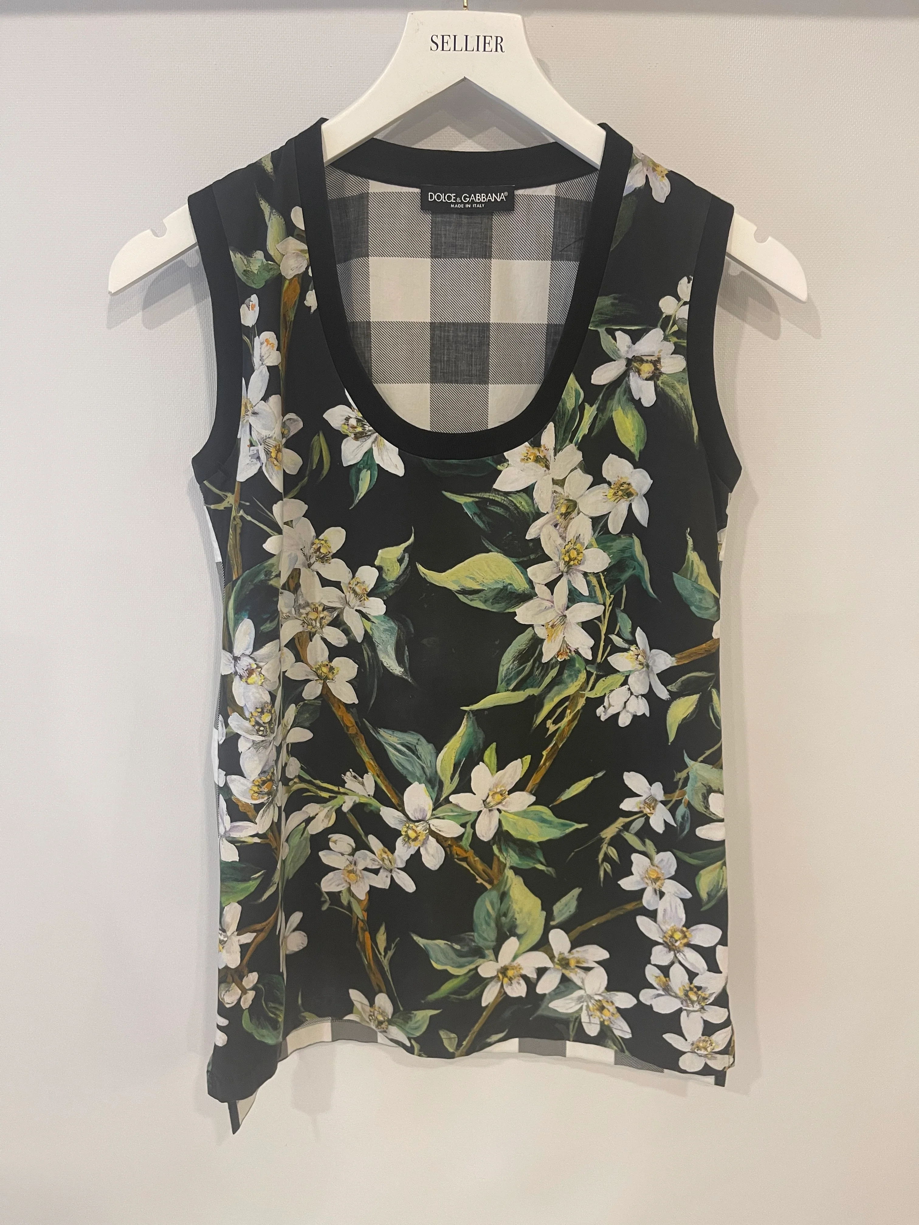 Dolce Gabbana Black and White Print Floral Top Size IT 36 (UK 4) - Image 4