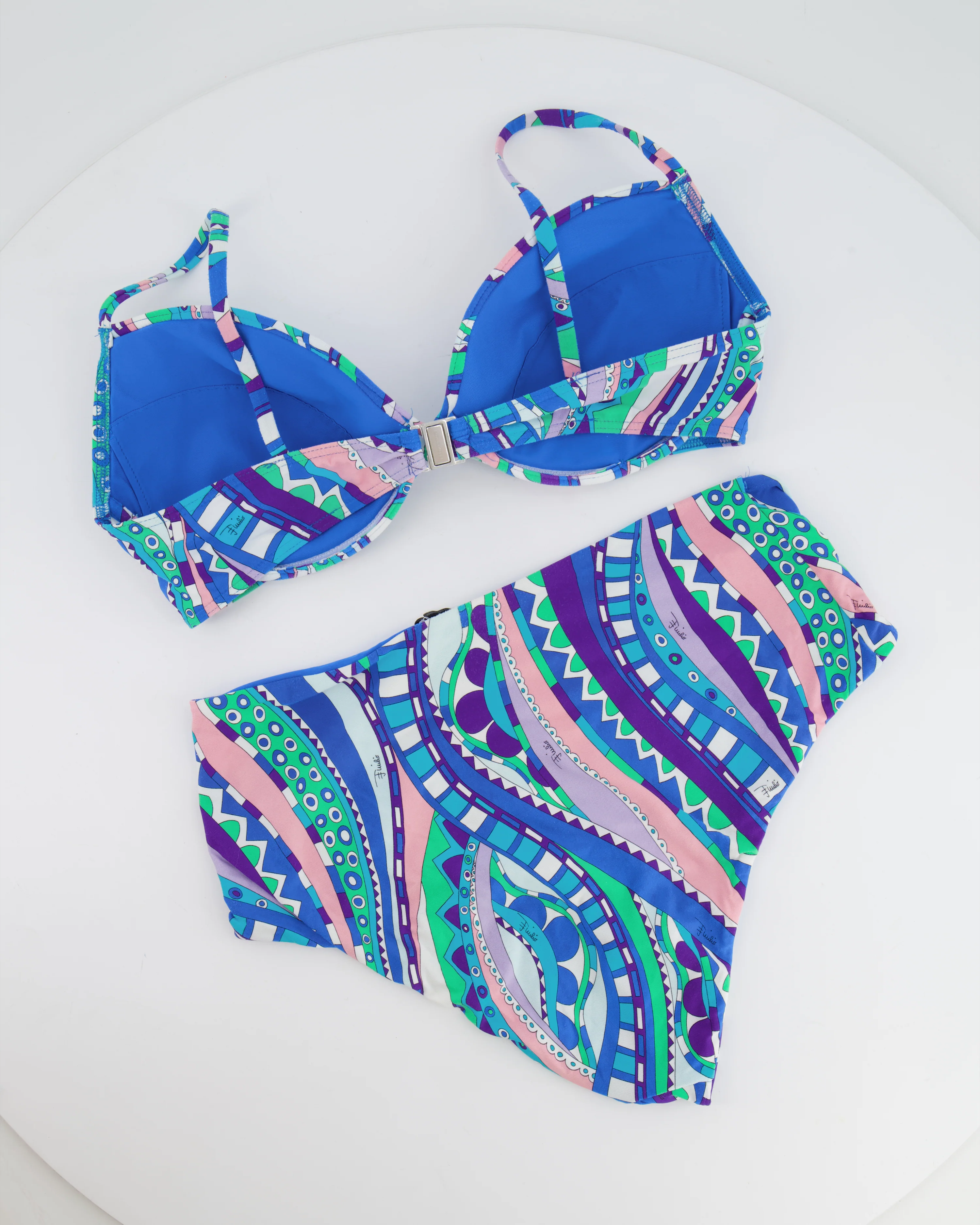 Emilio Pucci Blue and Multicolour Two Piece Bikini Set Size IT 44 (UK 12) - Image 6