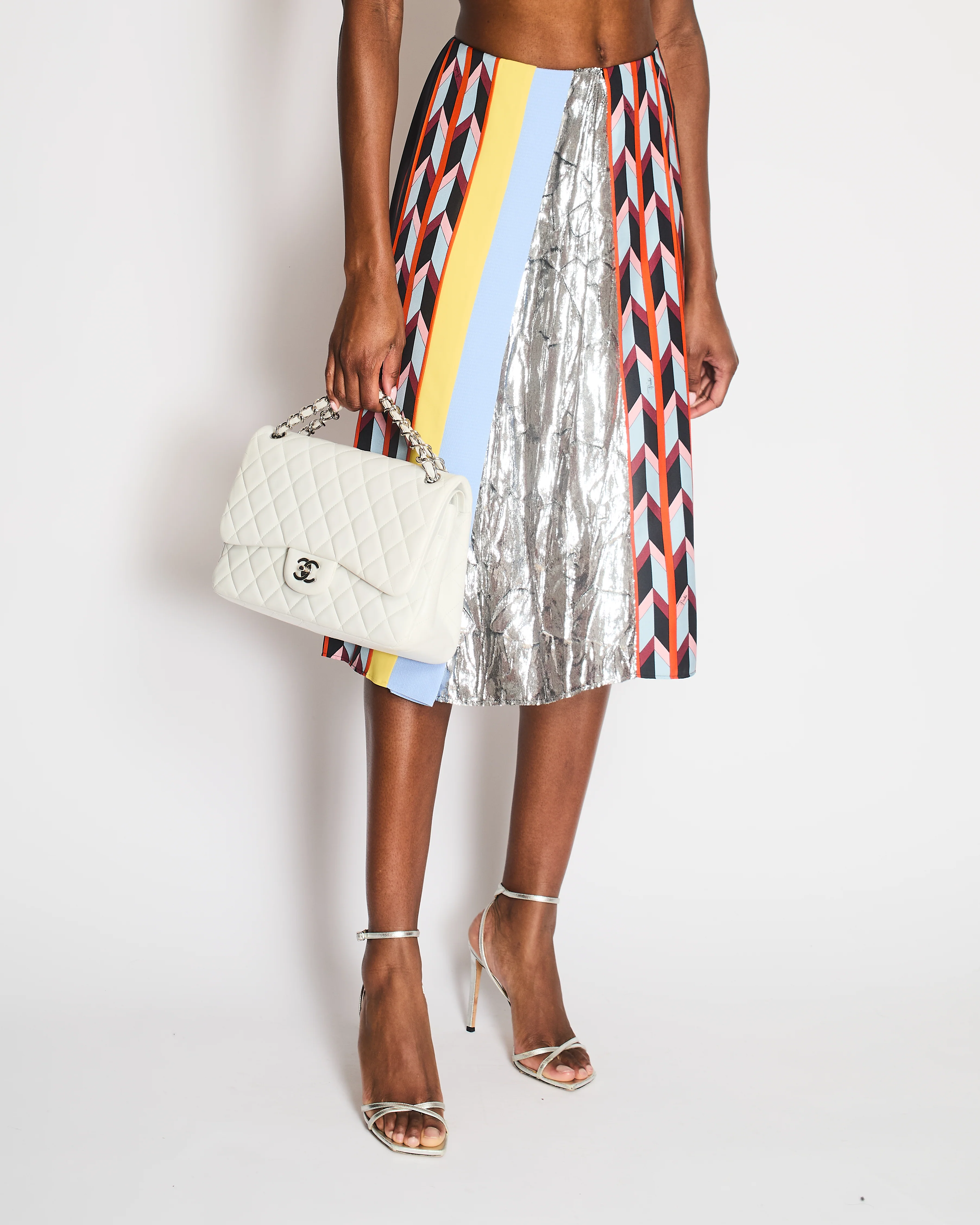 Emilio Pucci Navy Panelled Midi Skirt with Logo Detail Size IT 38 (UK 6) - Image 2