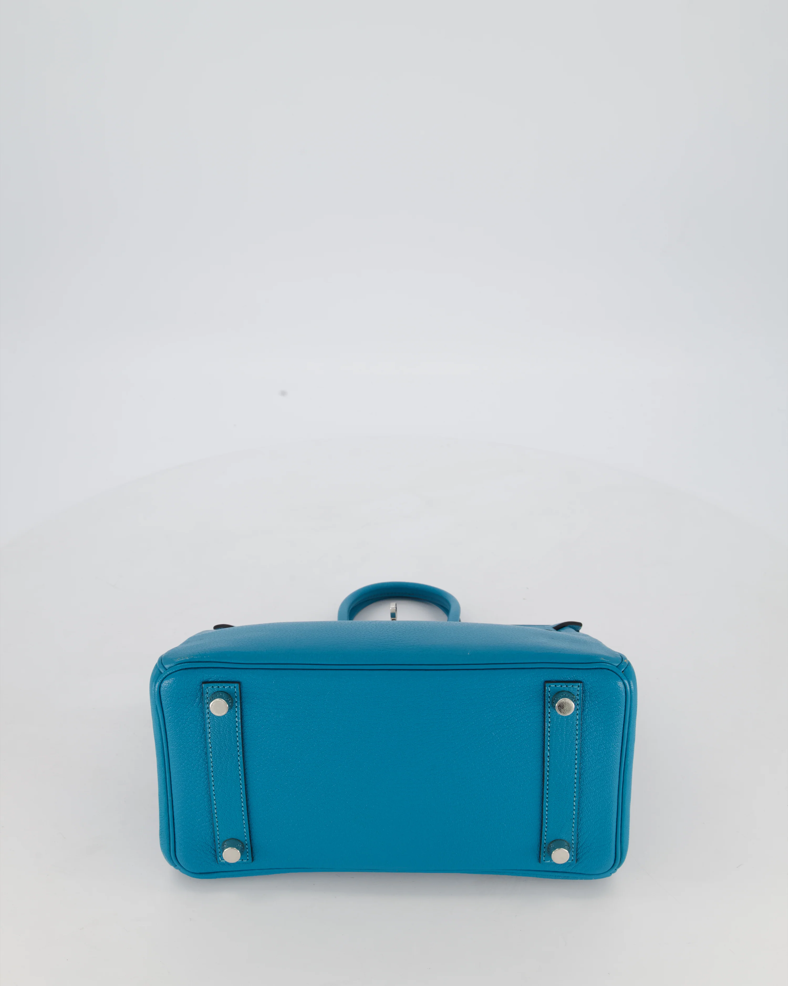 Hermès Birkin 25 Retourne Bag in Bleu Saint Cyr Chèvre Mysore Leather with Palladium Hardware - Image 18