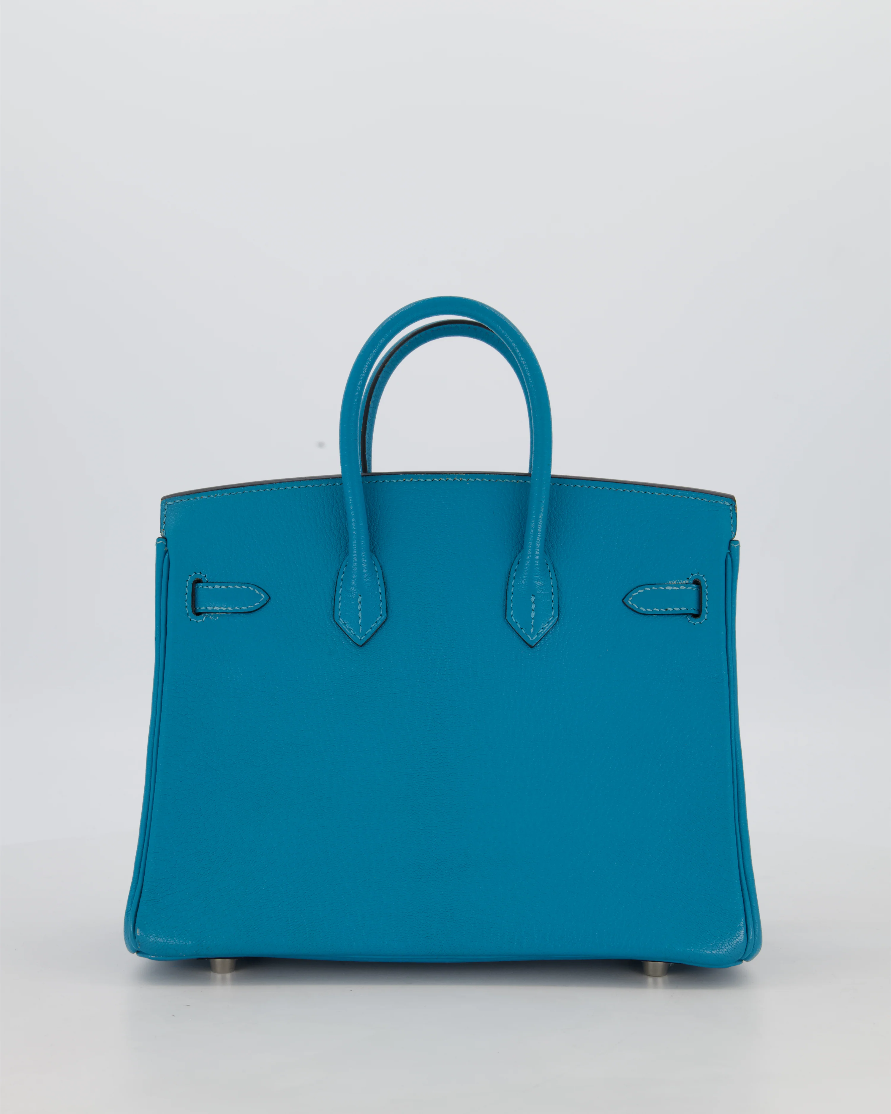 Hermès Birkin 25 Retourne Bag in Bleu Saint Cyr Chèvre Mysore Leather with Palladium Hardware - Image 6