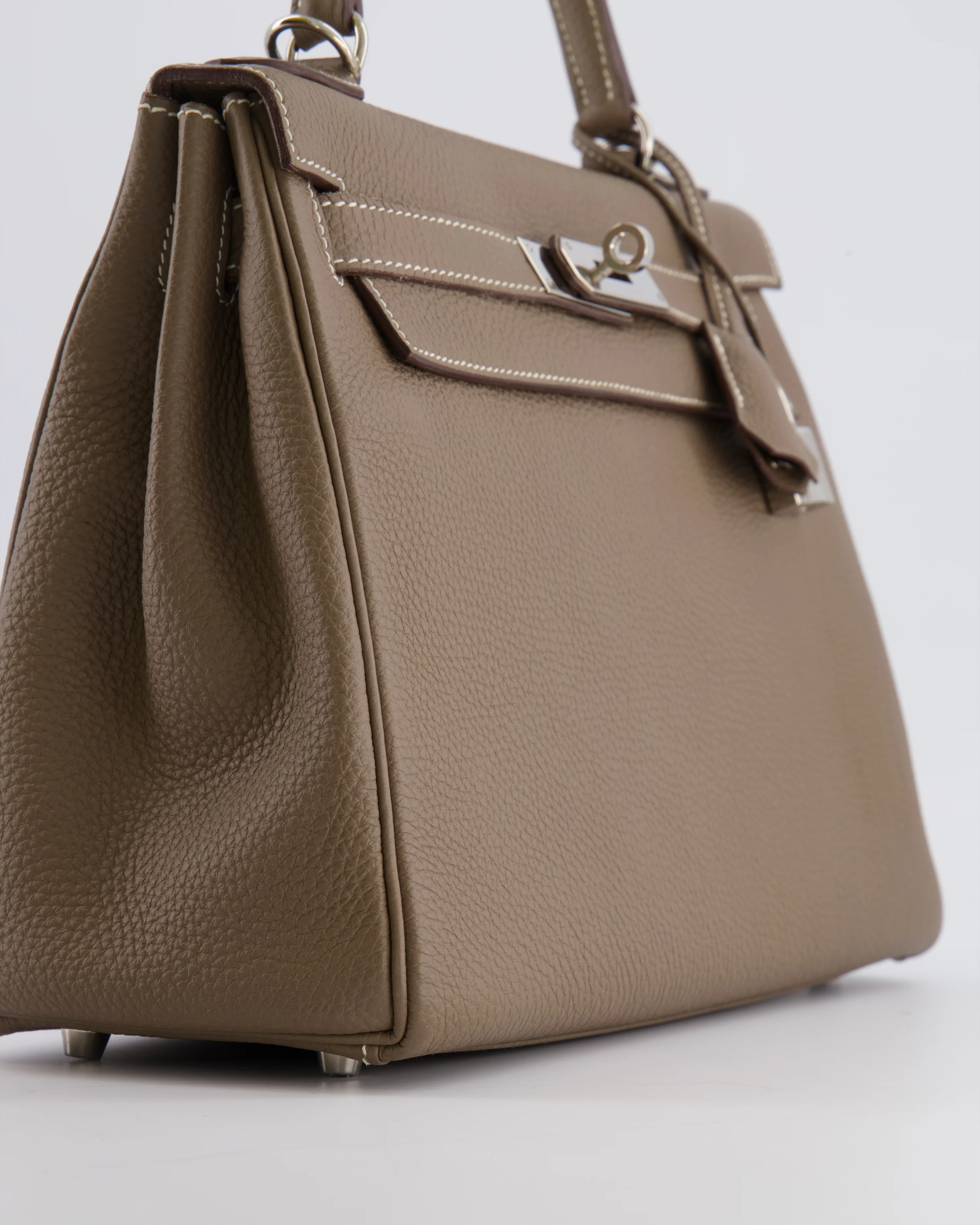 *FIRE PRICE* Hermès Kelly 28 Retourne Bag in Etoupe Togo Leather with Palladium Hardware - Image 13