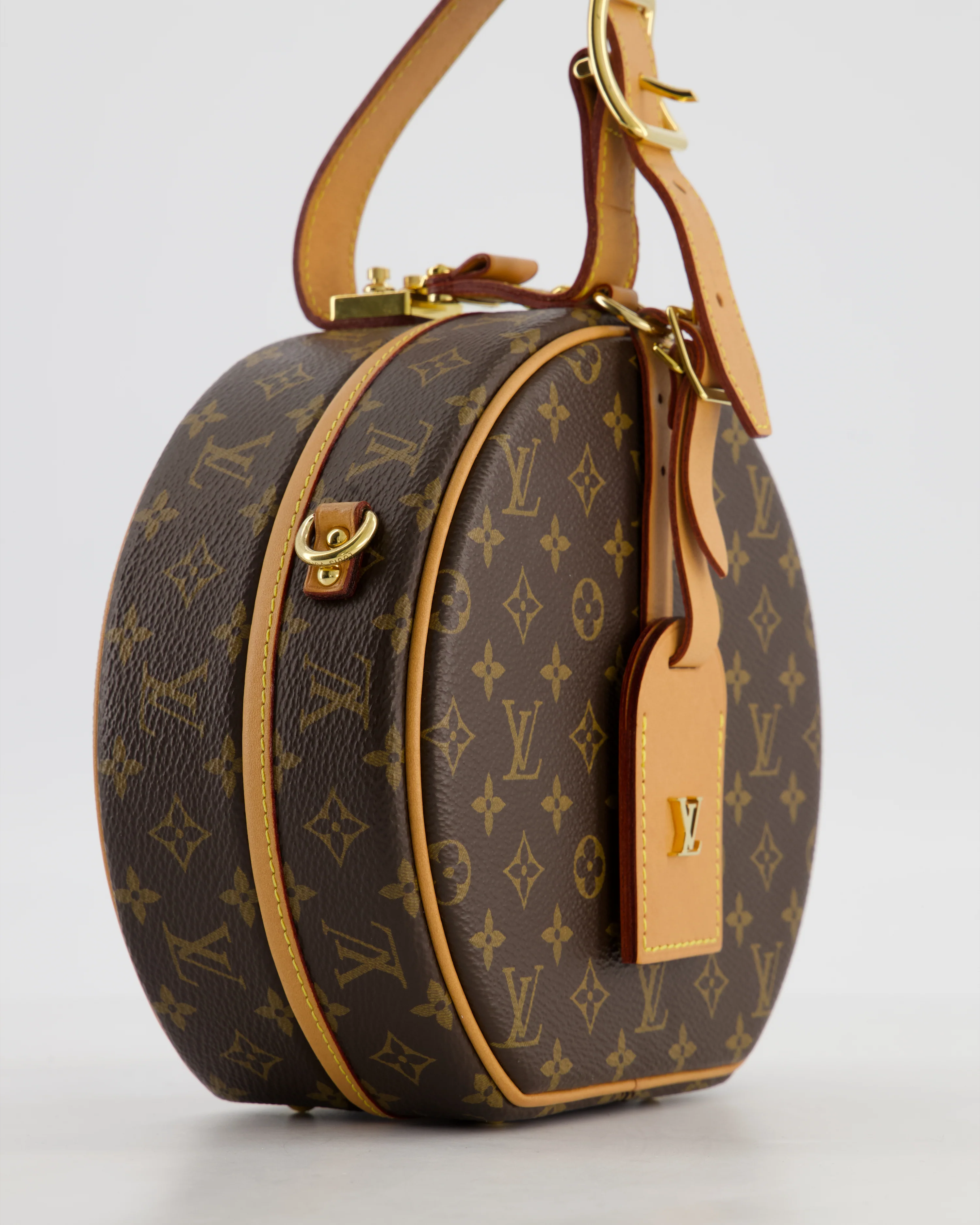 Louis Vuitton Brown Petite Boite Chapeau Bag in Monogram Canvas and Gold Hardware - Image 10