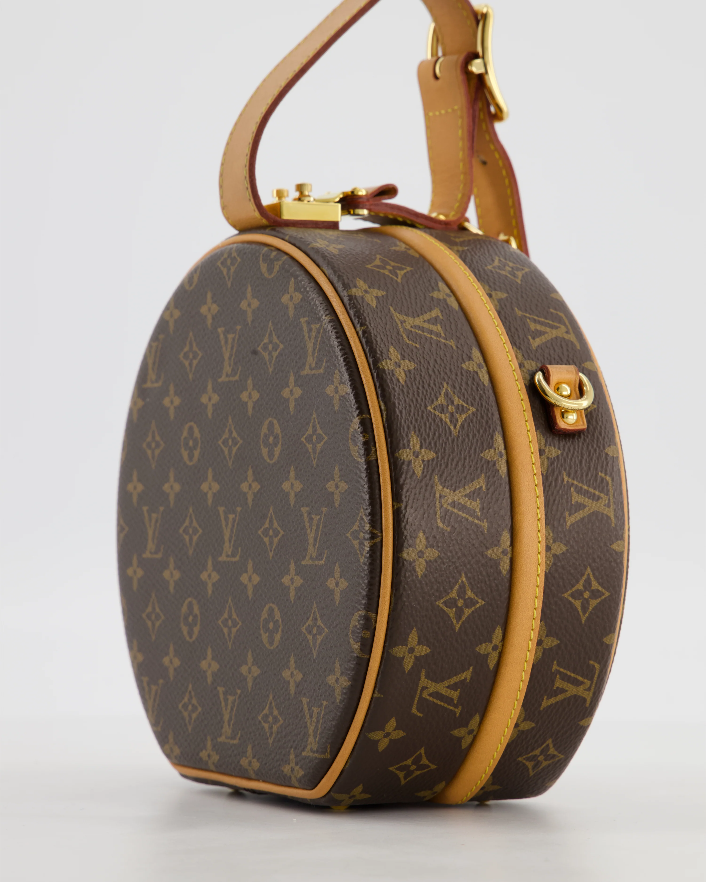 Louis Vuitton Brown Petite Boite Chapeau Bag in Monogram Canvas and Gold Hardware - Image 11