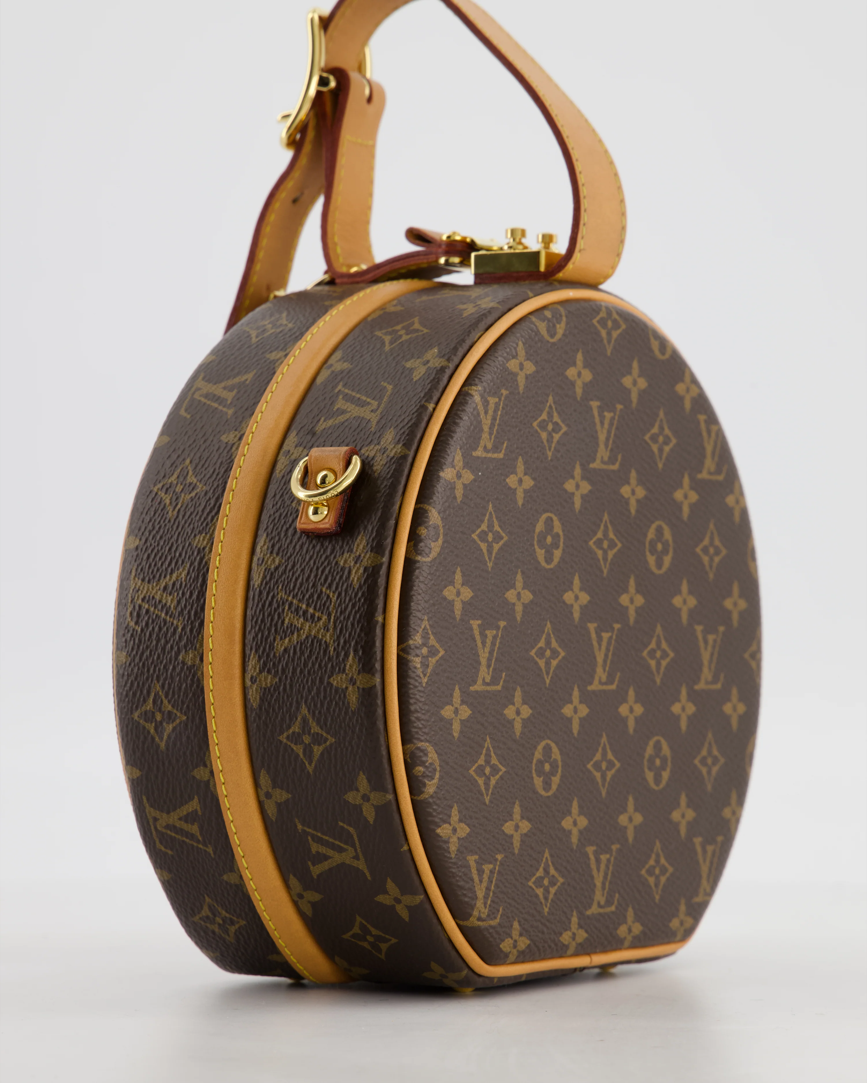 Louis Vuitton Brown Petite Boite Chapeau Bag in Monogram Canvas and Gold Hardware - Image 12