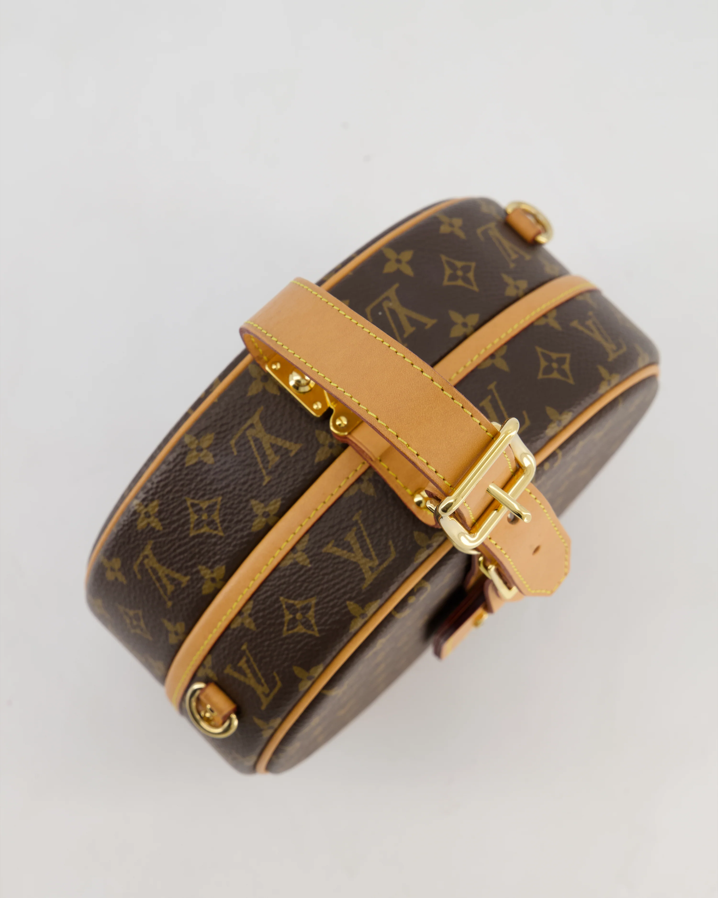 Louis Vuitton Brown Petite Boite Chapeau Bag in Monogram Canvas and Gold Hardware - Image 13