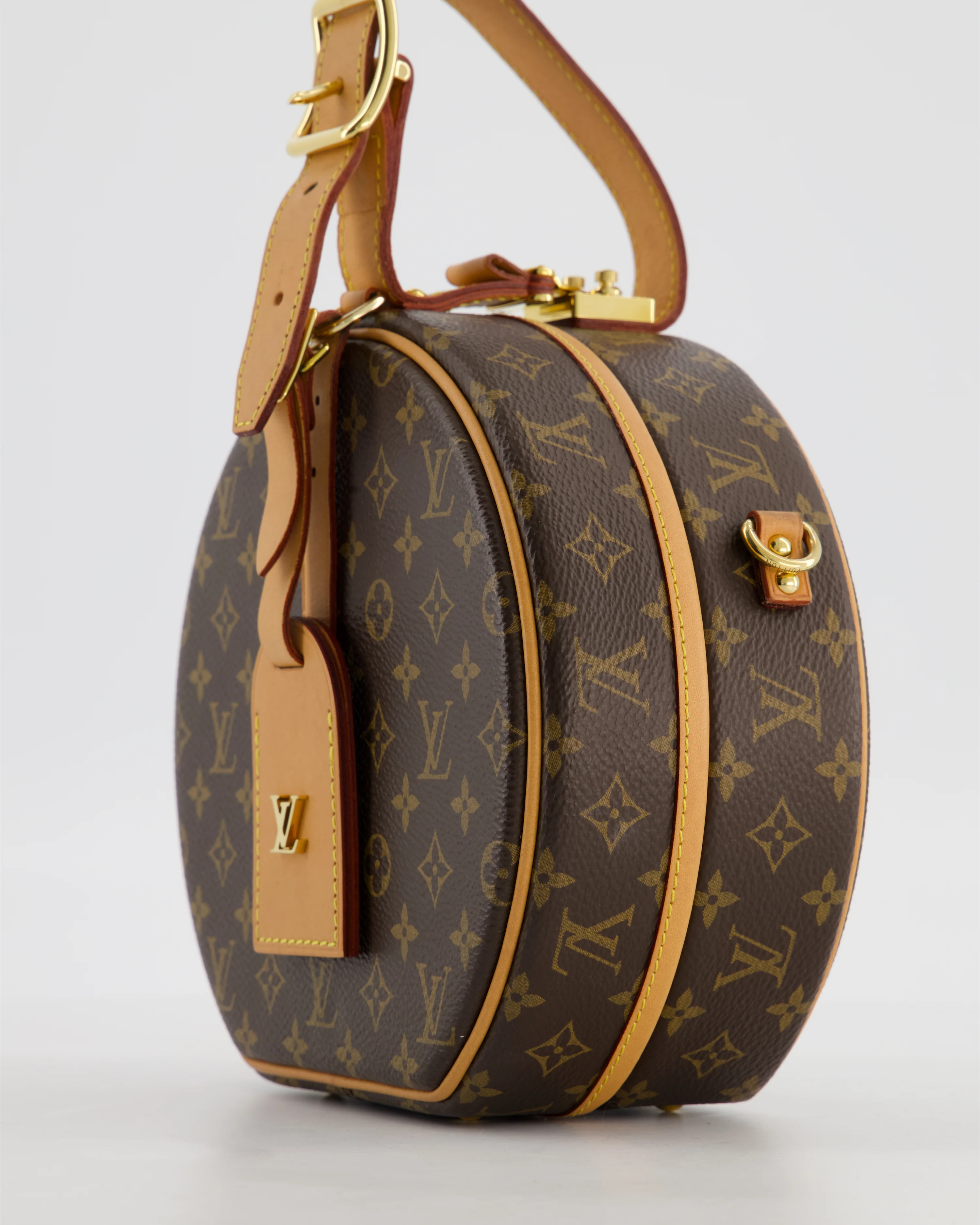Louis Vuitton Brown Petite Boite Chapeau Bag in Monogram Canvas and Gold Hardware - Image 16