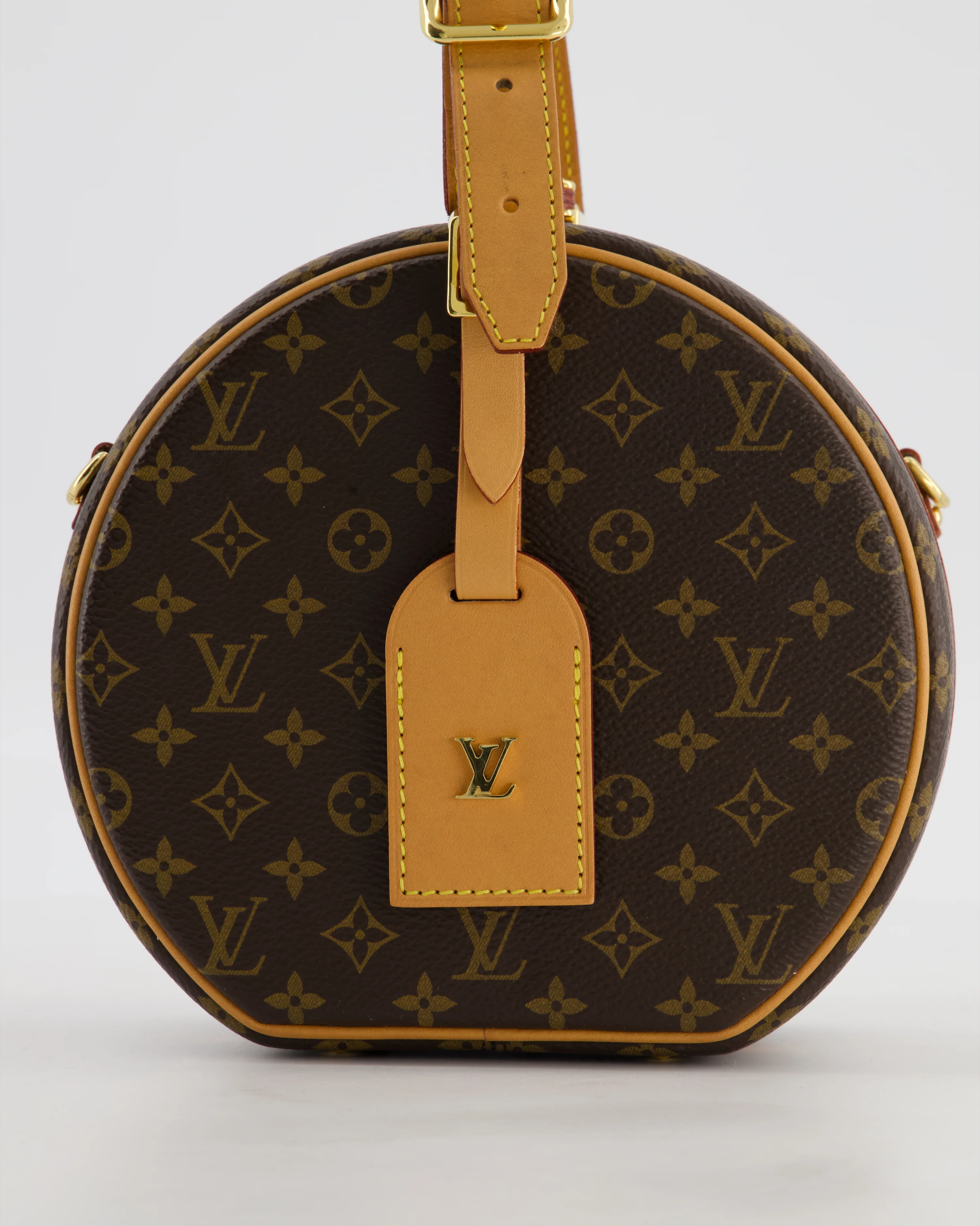 Louis Vuitton Brown Petite Boite Chapeau Bag in Monogram Canvas and Gold Hardware - Image 17