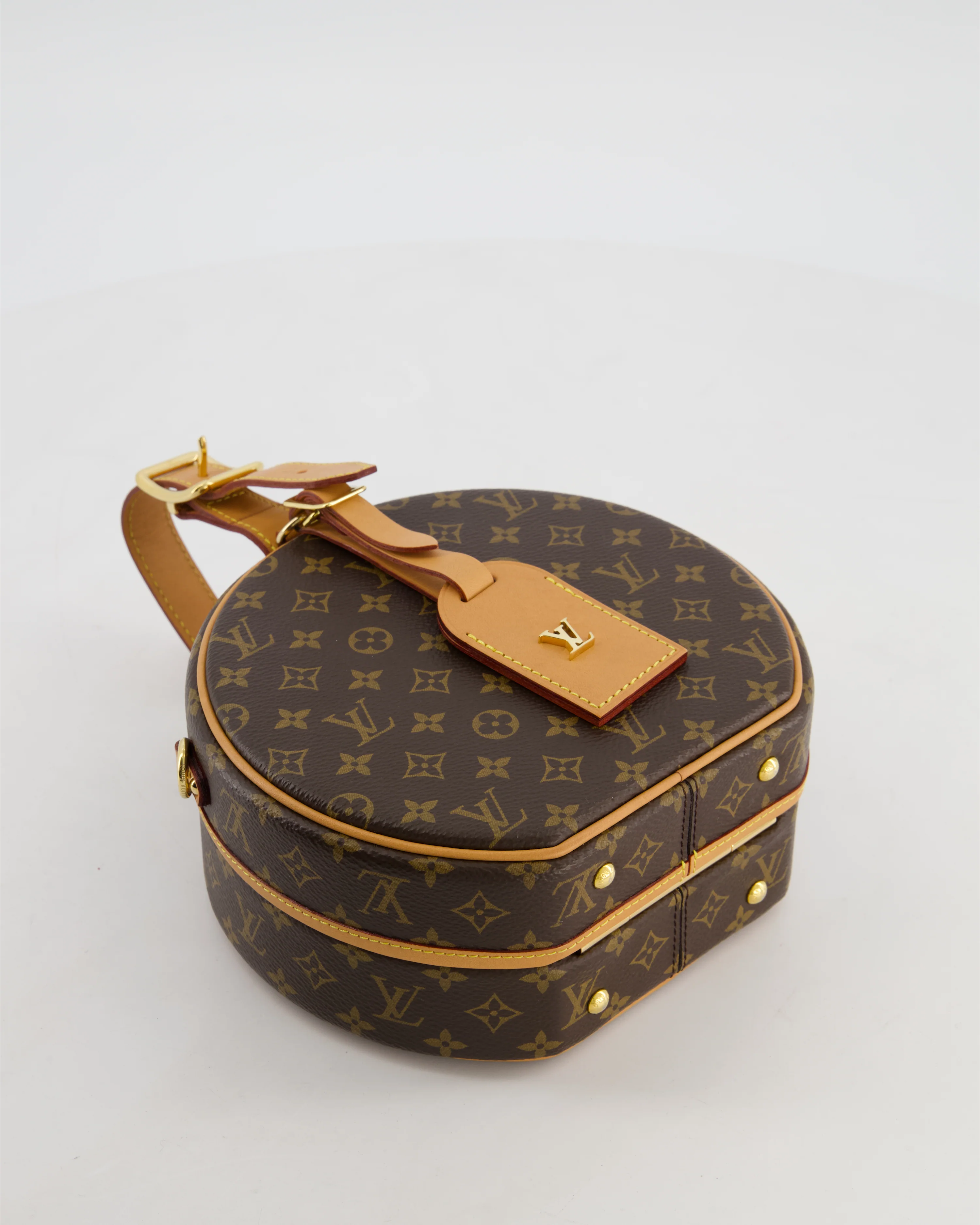Louis Vuitton Brown Petite Boite Chapeau Bag in Monogram Canvas and Gold Hardware - Image 18