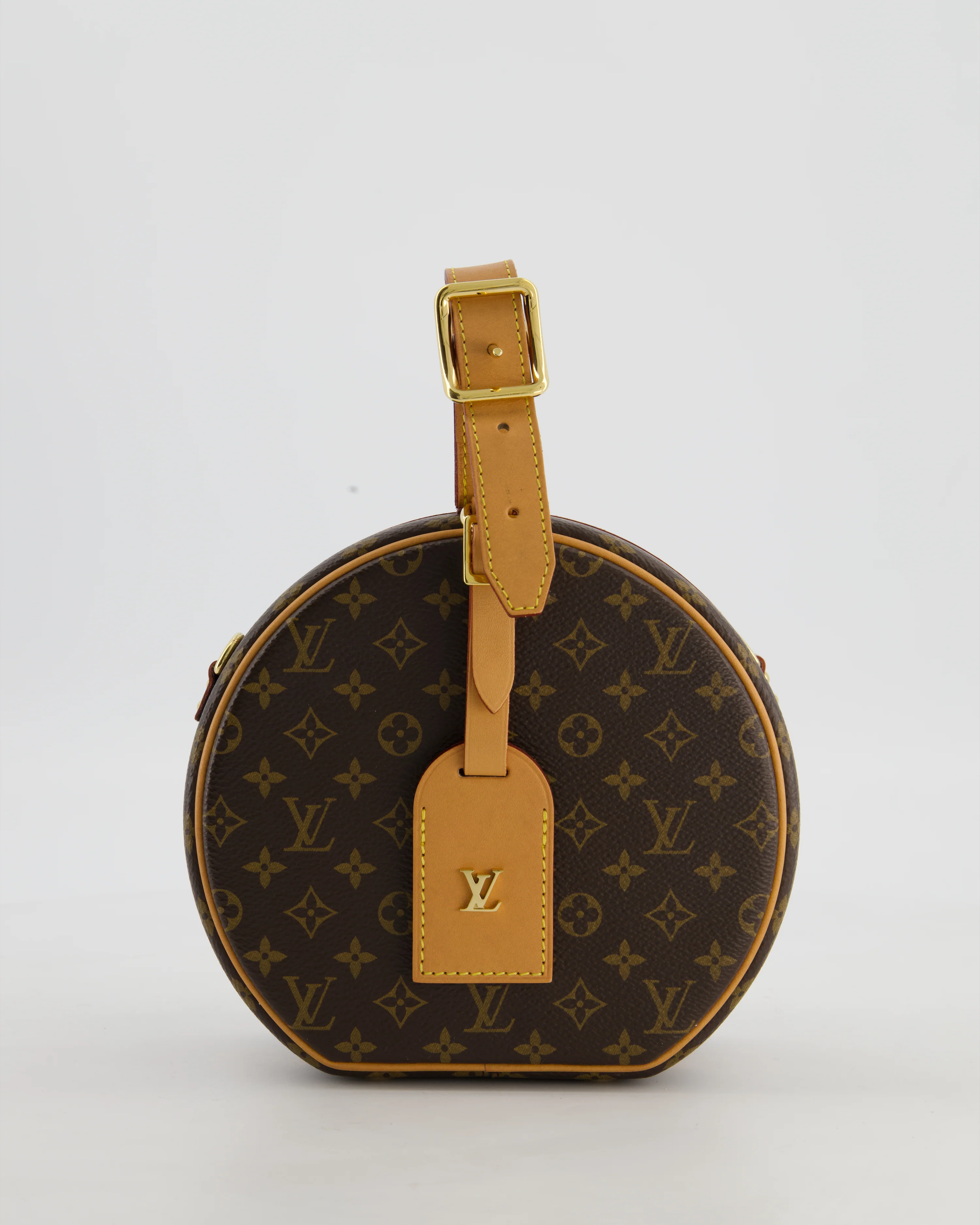 Louis Vuitton Brown Petite Boite Chapeau Bag in Monogram Canvas and Gold Hardware - Image 2