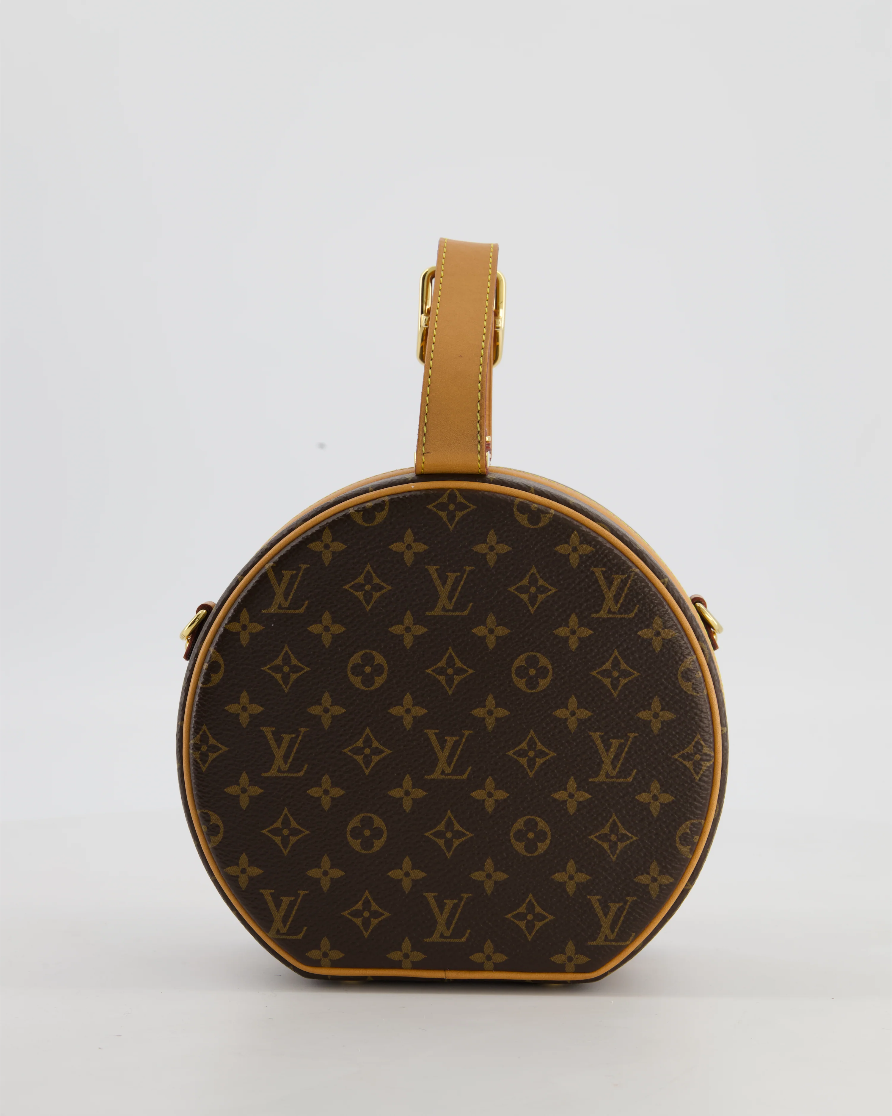 Louis Vuitton Brown Petite Boite Chapeau Bag in Monogram Canvas and Gold Hardware - Image 5