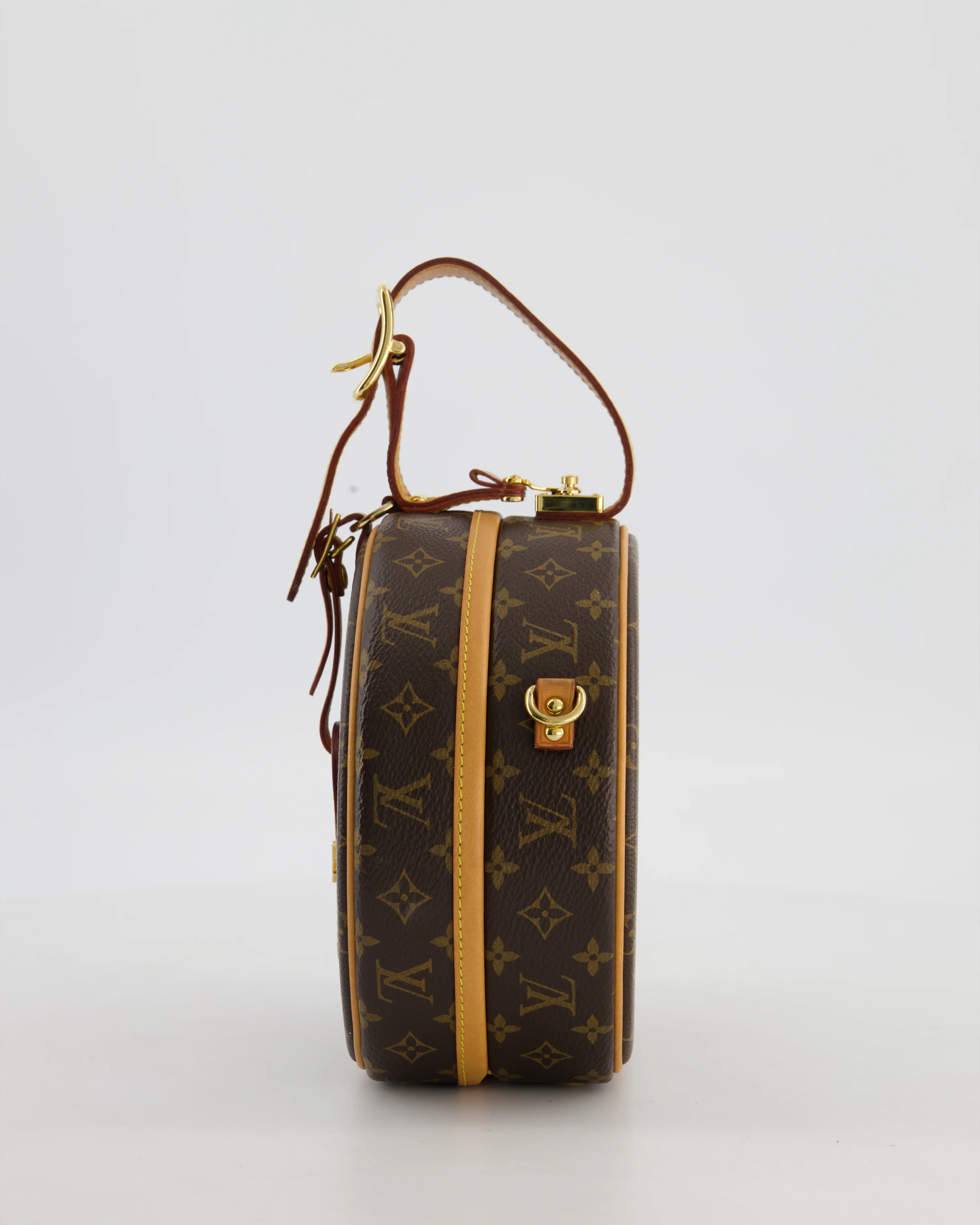 Louis Vuitton Brown Petite Boite Chapeau Bag in Monogram Canvas and Gold Hardware - Image 7