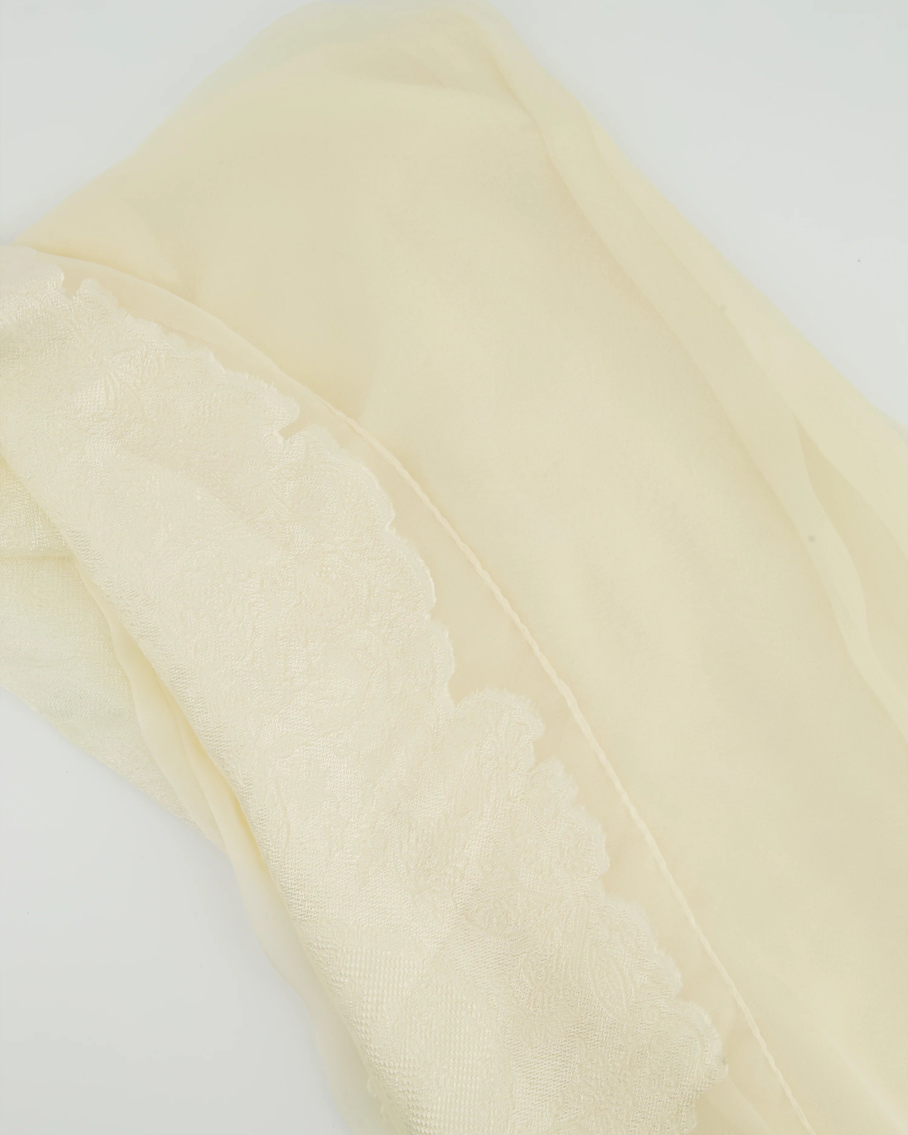 Etro Cream Ivory Floral Veil with Embroidery Details - Image 2