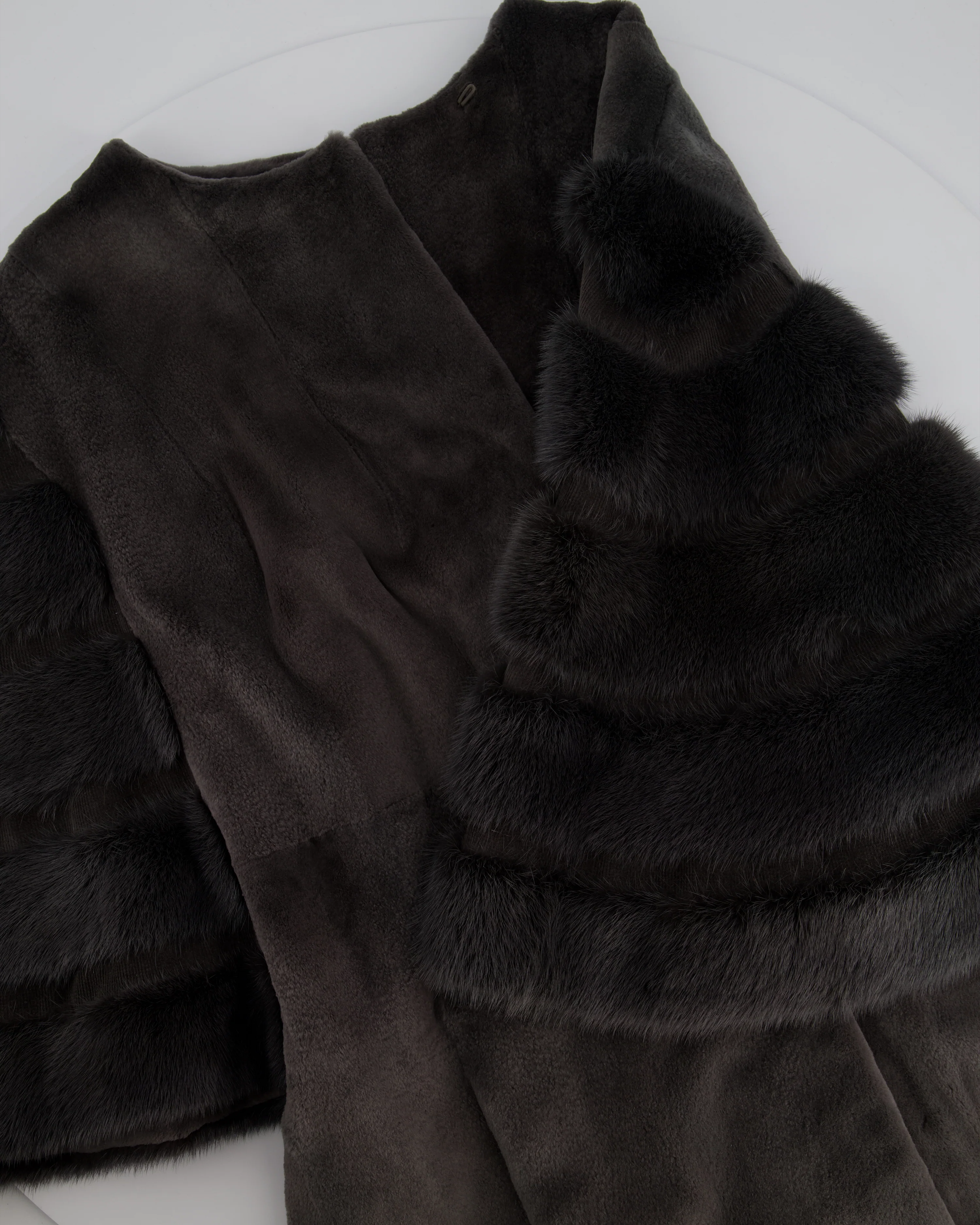 Exclusive M Grey Sheared Mink Jacket with Cropped Sleeve Detail Size IT 44 (UK 12) - Image 6