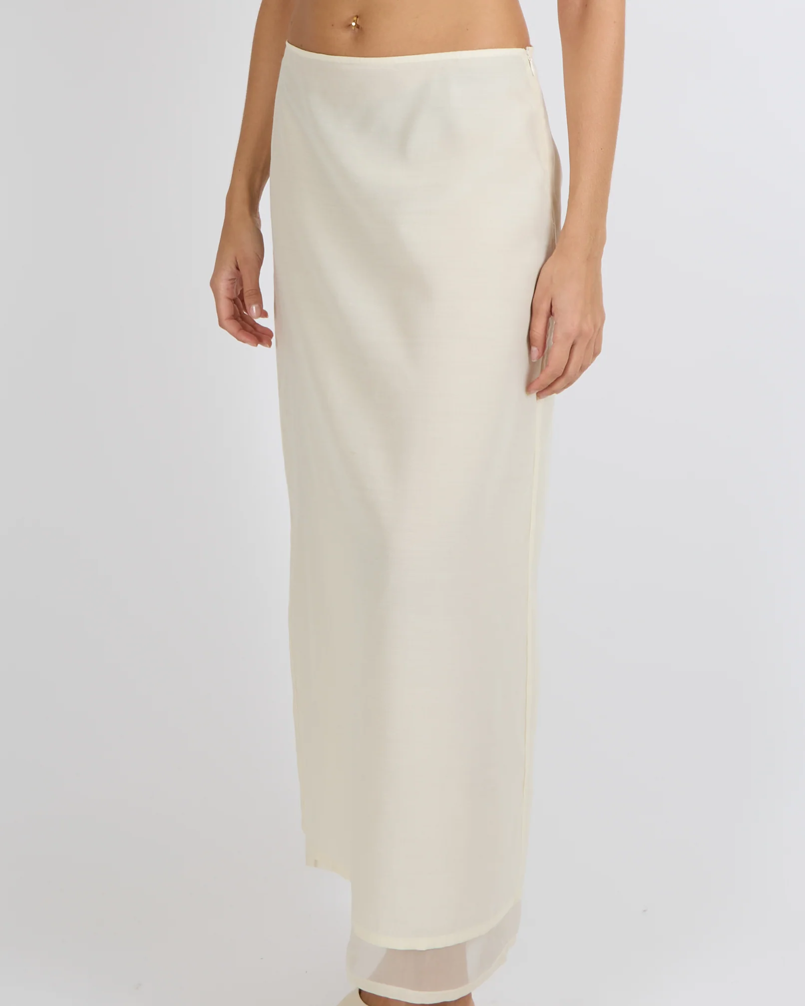 Fabiana Filippi Cream Tulle Midi Skirt Size S (8)&nbsp; - Image 4