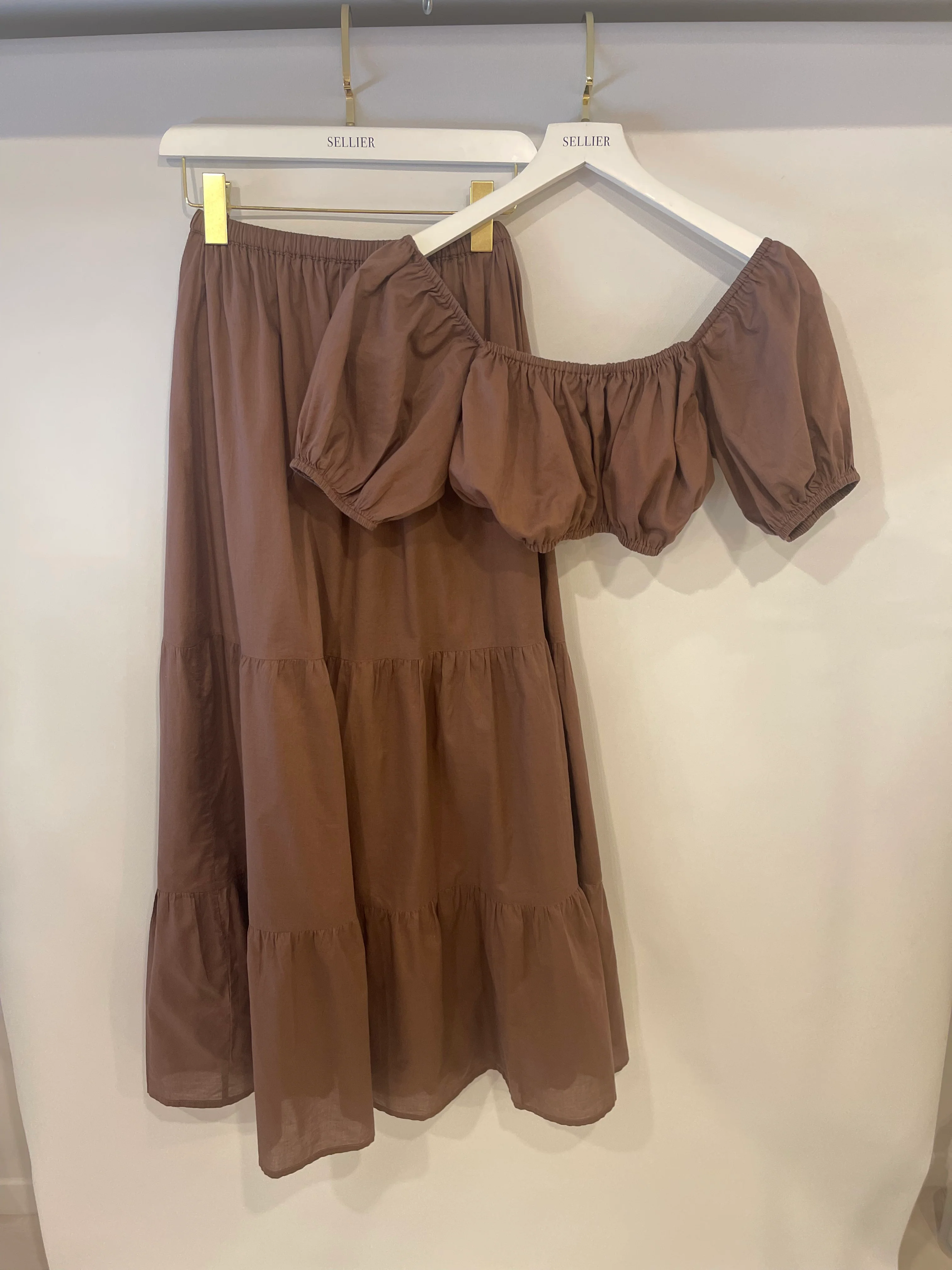 Faithfull The Brand Brown Crop Top and Skirt Set Size S (UK 8) - Image 10
