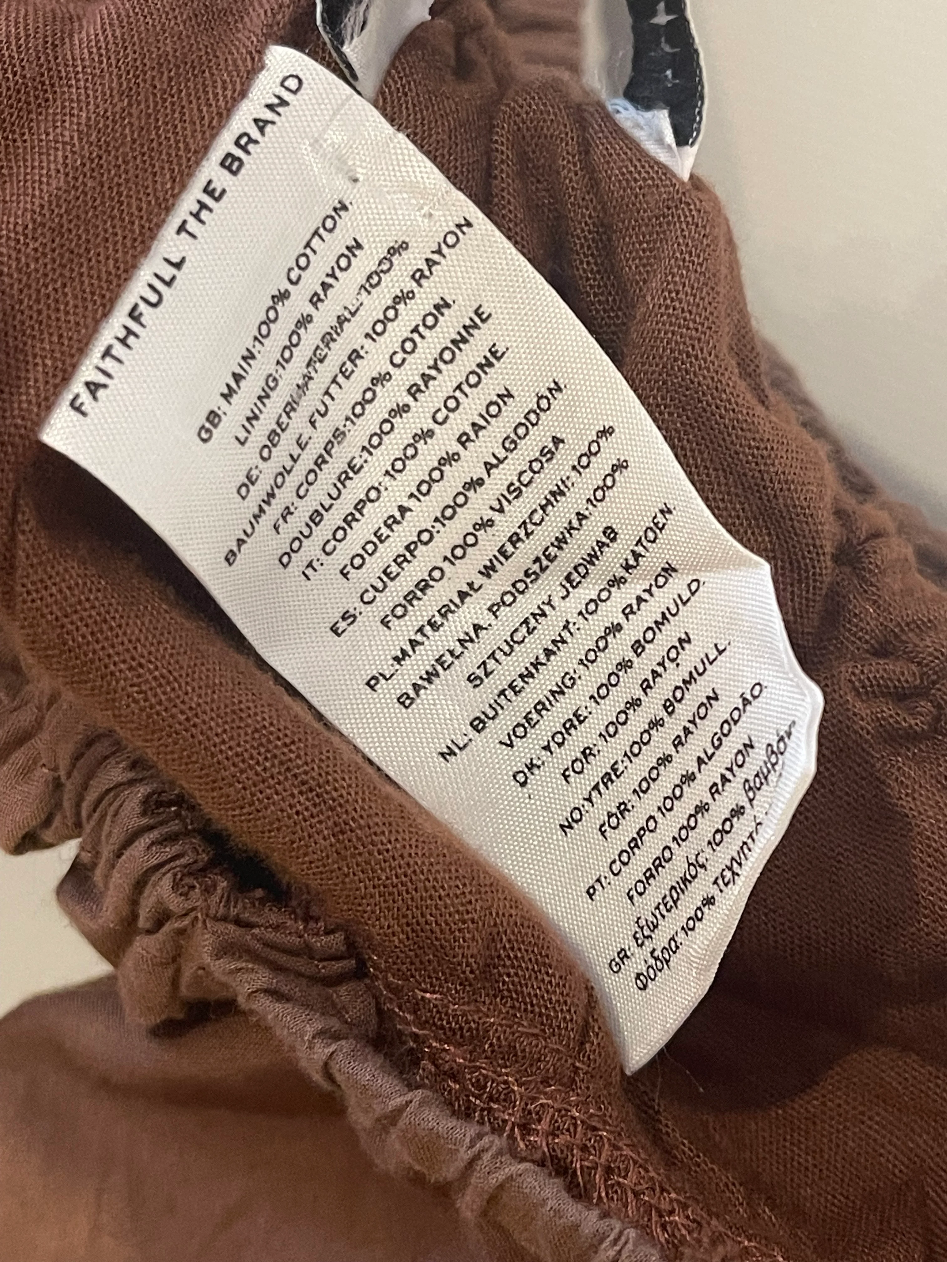 Faithfull The Brand Brown Crop Top and Skirt Set Size S (UK 8) - Image 14