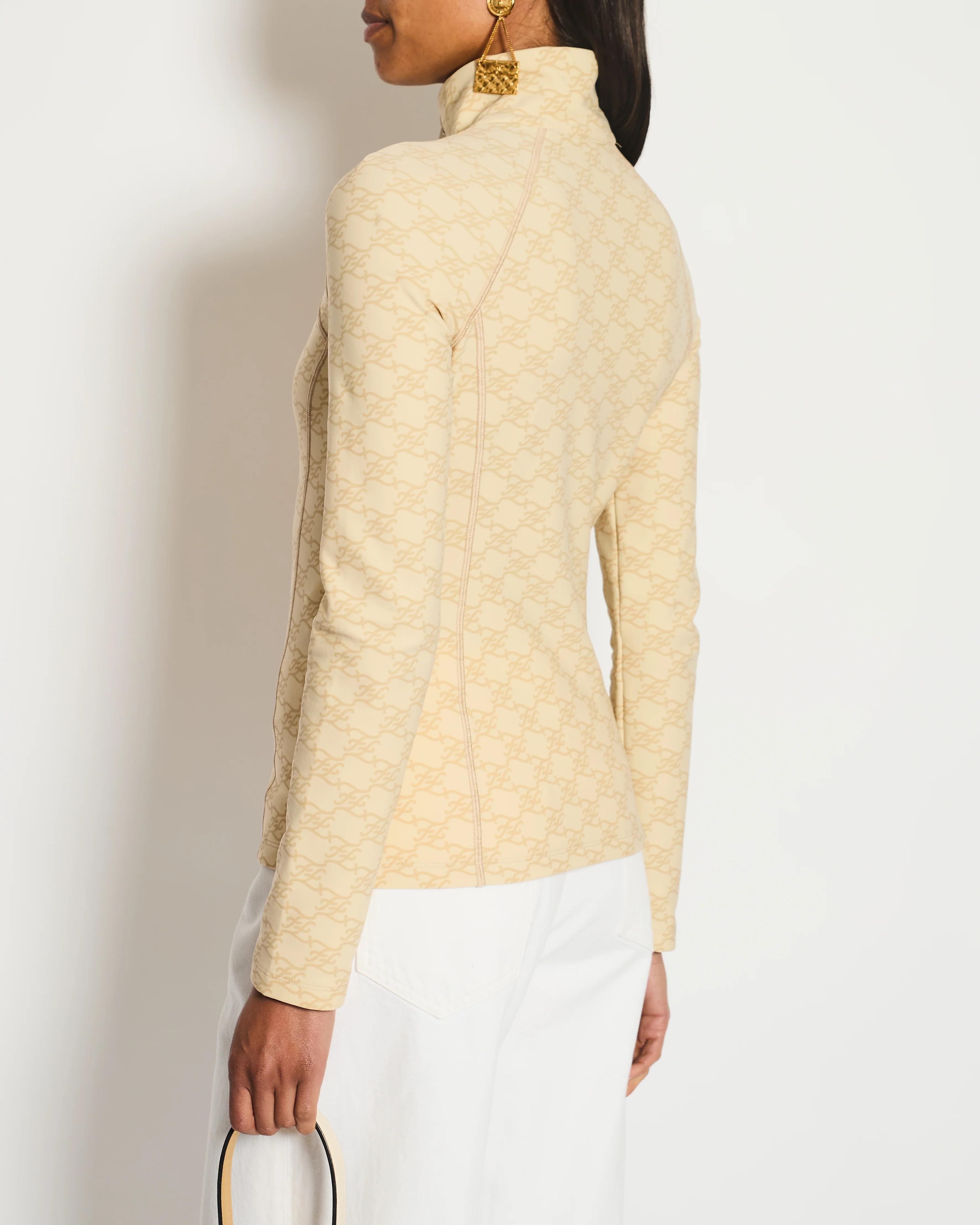Fendi Beige Gilet with FF Monogram Prints Size FR 36 (UK 8) - Image 2