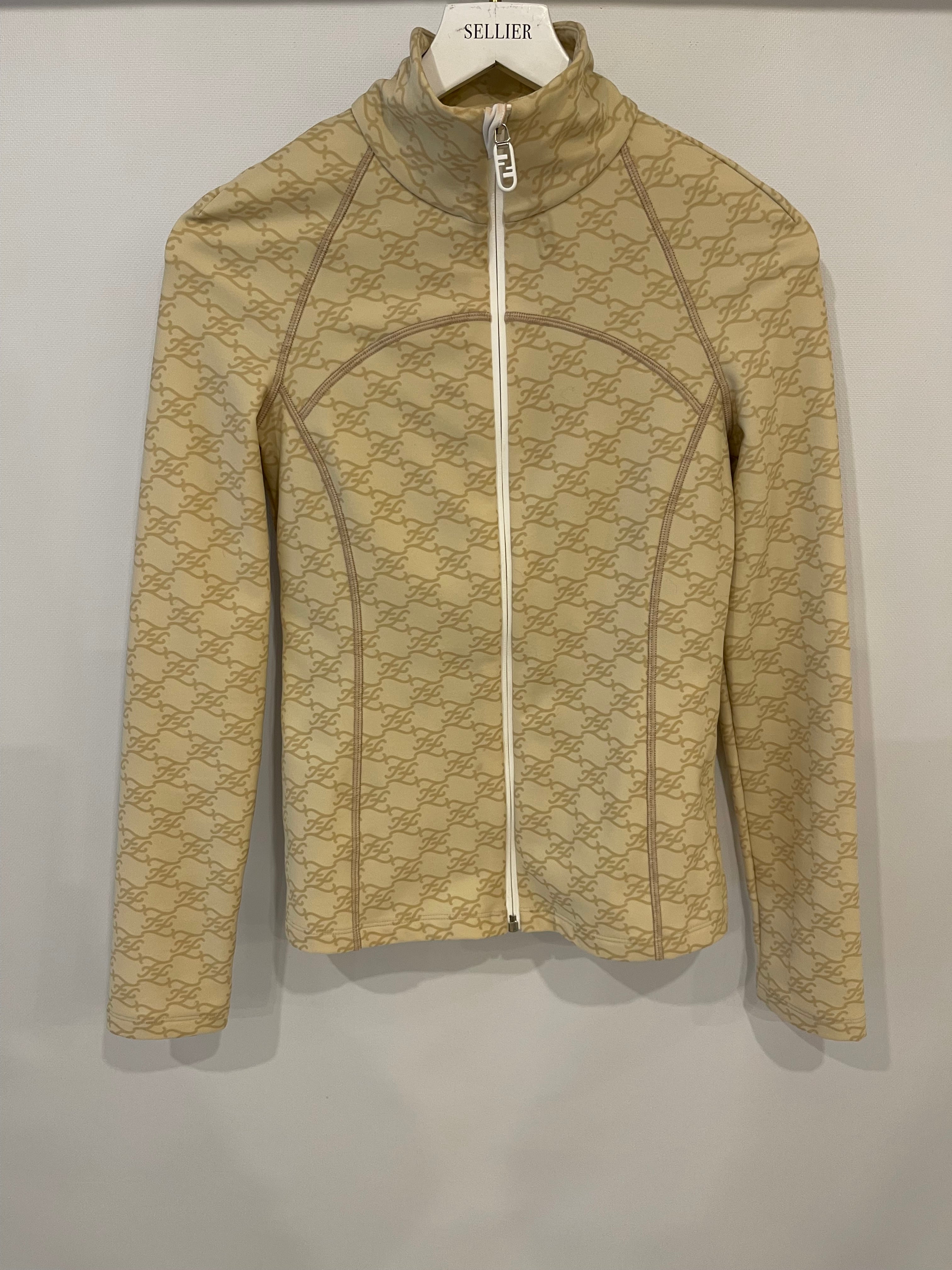 Fendi Beige Gilet with FF Monogram Prints Size FR 36 (UK 8) - Image 8