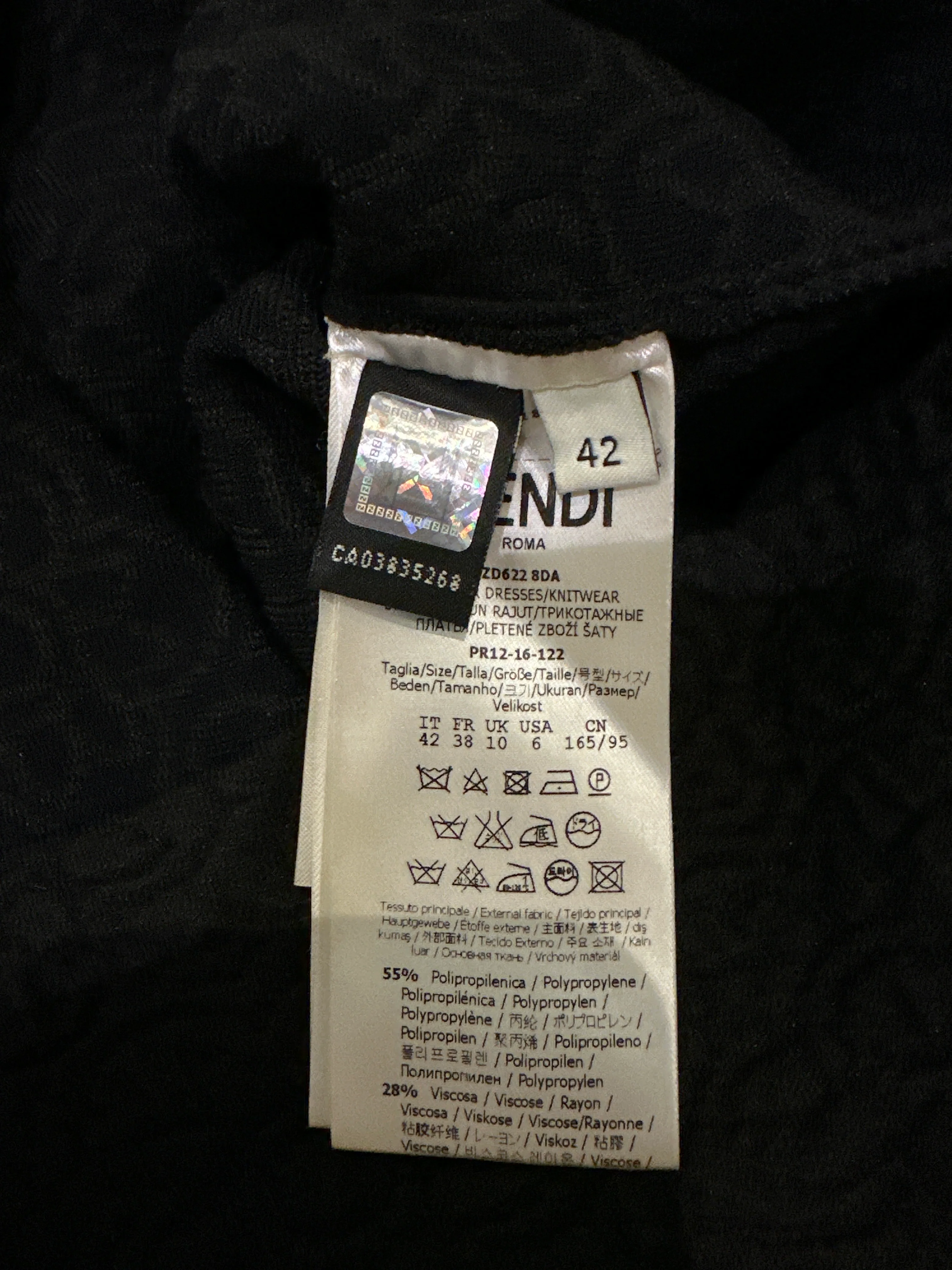 Fendi Black Short Sleeve Floral Mid-Neck Midi Dress IT 42 (UK 10) - Image 11