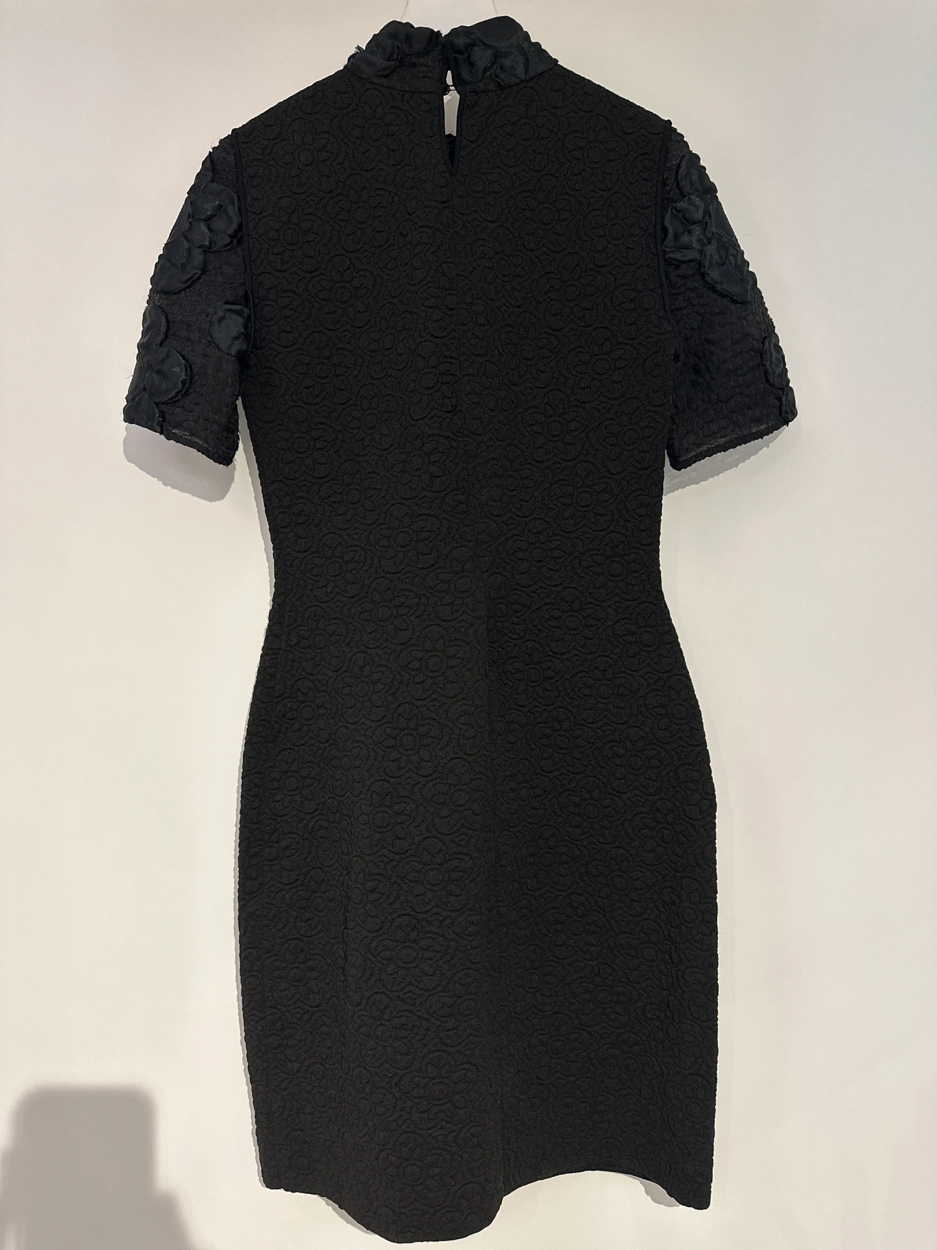 Fendi Black Short Sleeve Floral Mid-Neck Midi Dress IT 42 (UK 10) - Image 8