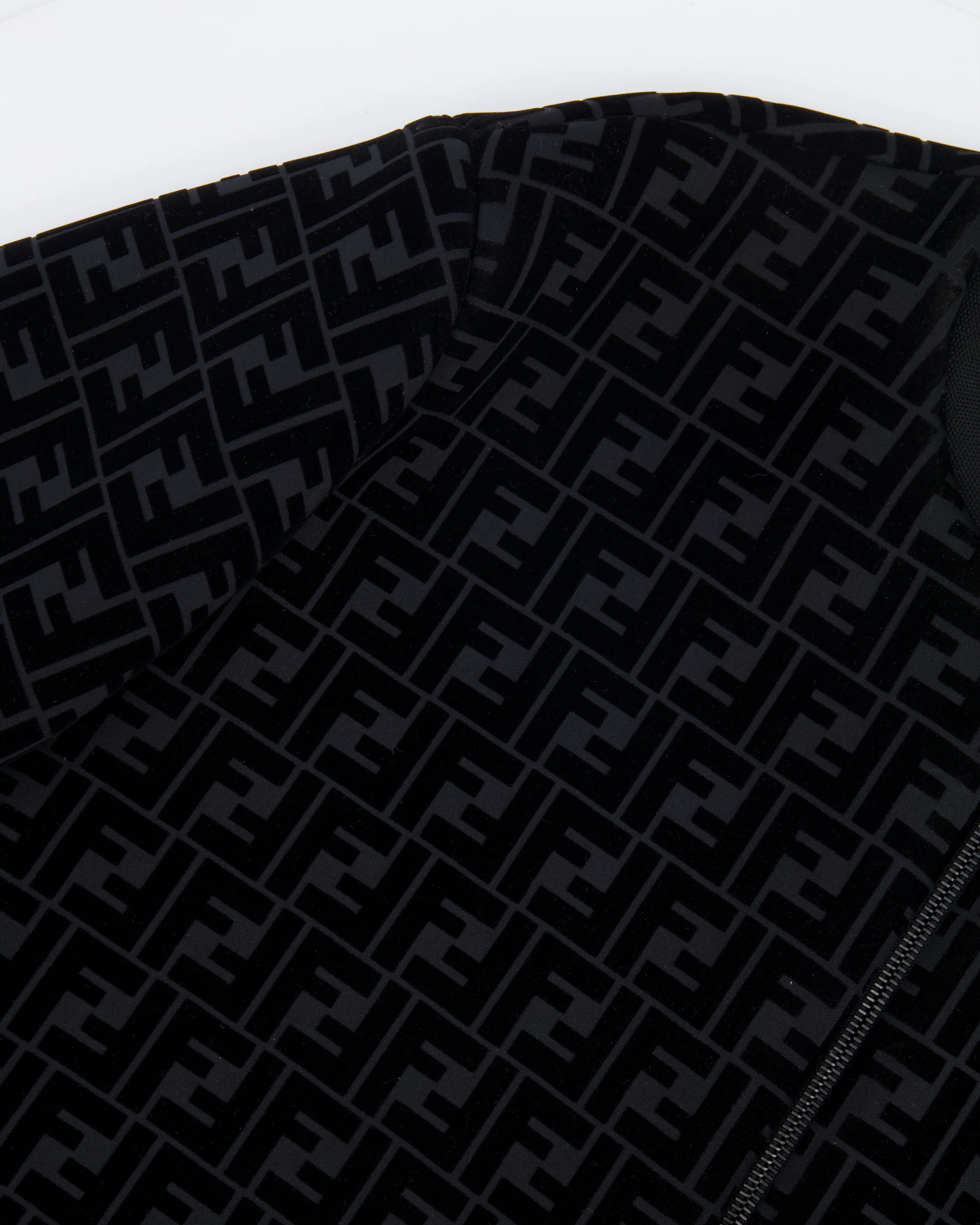 Fendi Menswear Black Suede-Effect FF Logo Jacket Size IT 54 (UK 44) RRP £2,250 - Image 3