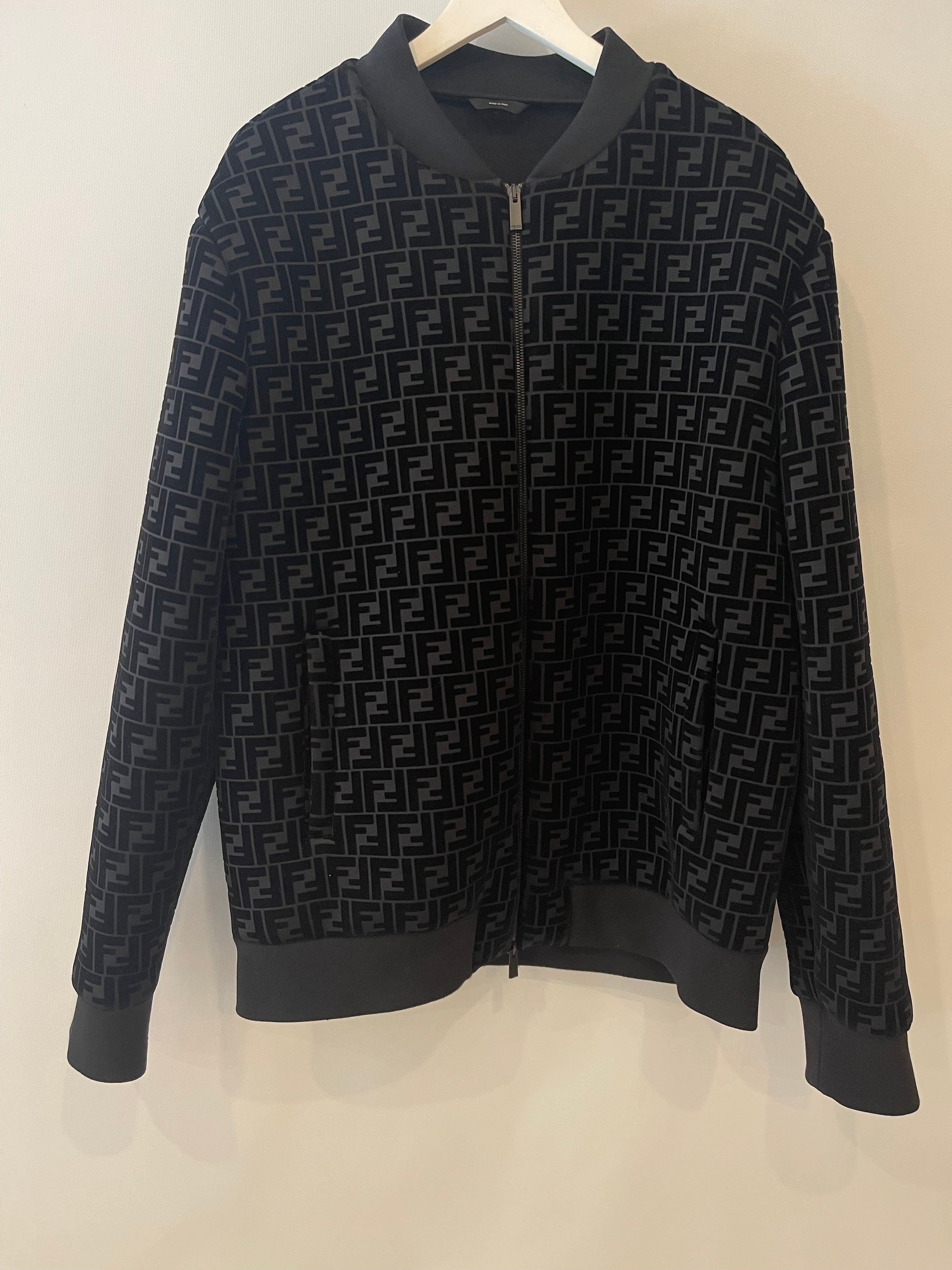 Fendi Menswear Black Suede-Effect FF Logo Jacket Size IT 54 (UK 44) RRP £2,250 - Image 4