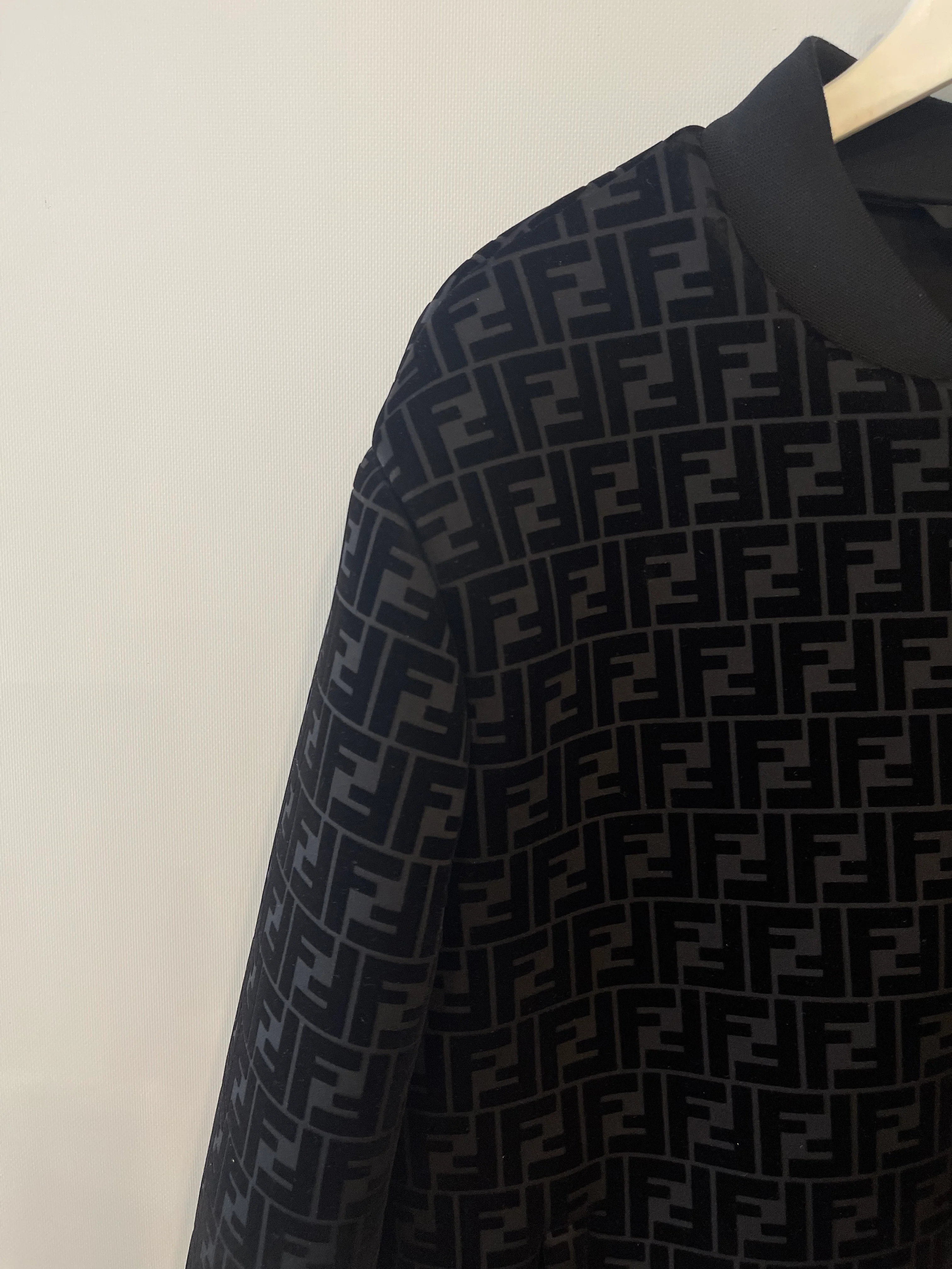 Fendi Menswear Black Suede-Effect FF Logo Jacket Size IT 54 (UK 44) RRP £2,250 - Image 6