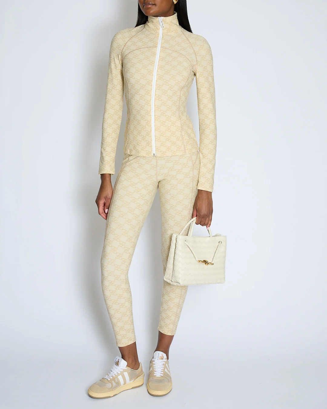 Fendi Cream Monogram Print Jogging Two-Piece Set Size IT 38 (UK 6)