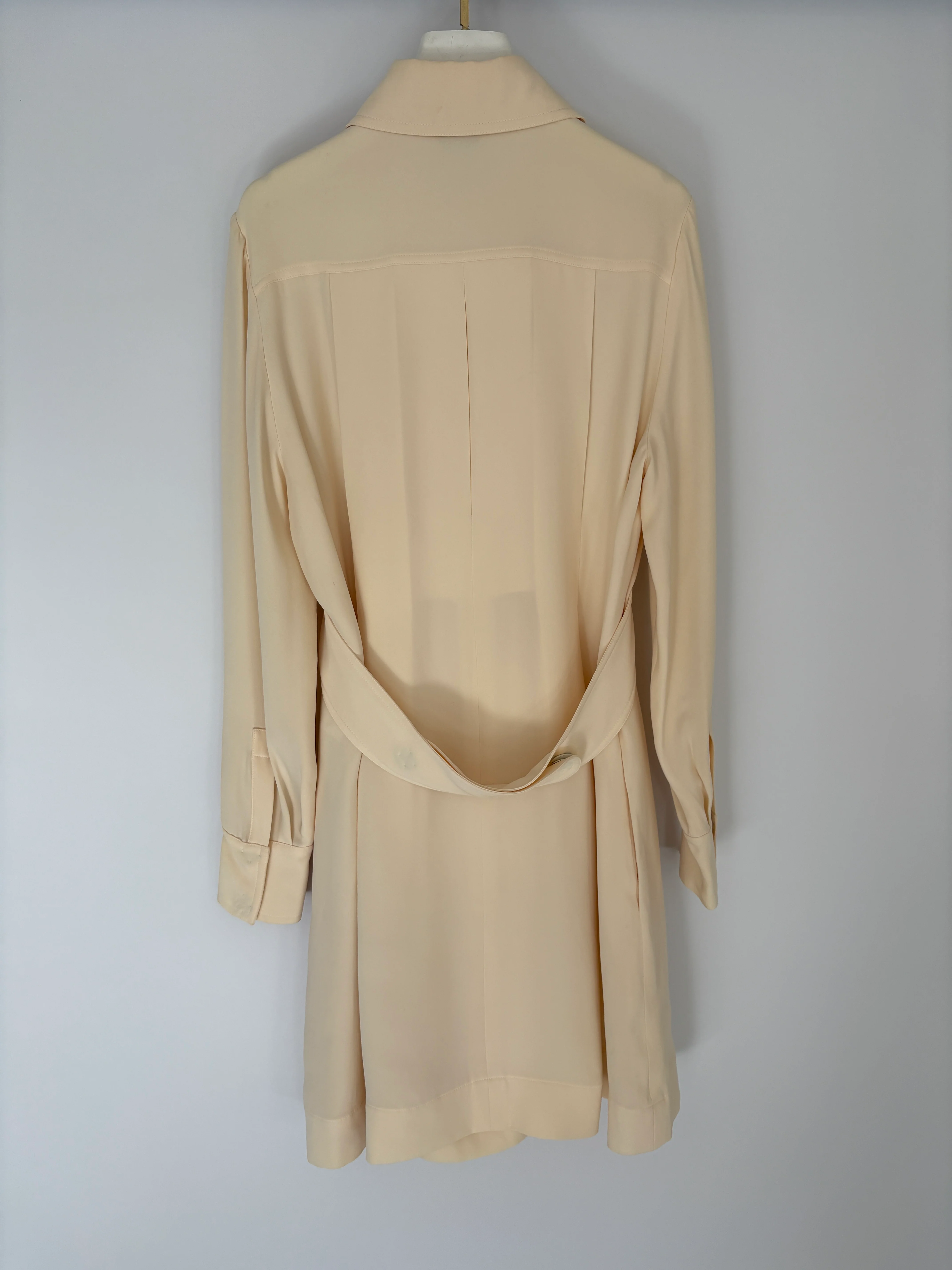 Fendi Cream Long Sleeve Mini Dress with Big Button Details Size IT 40 (UK 8) - Image 11