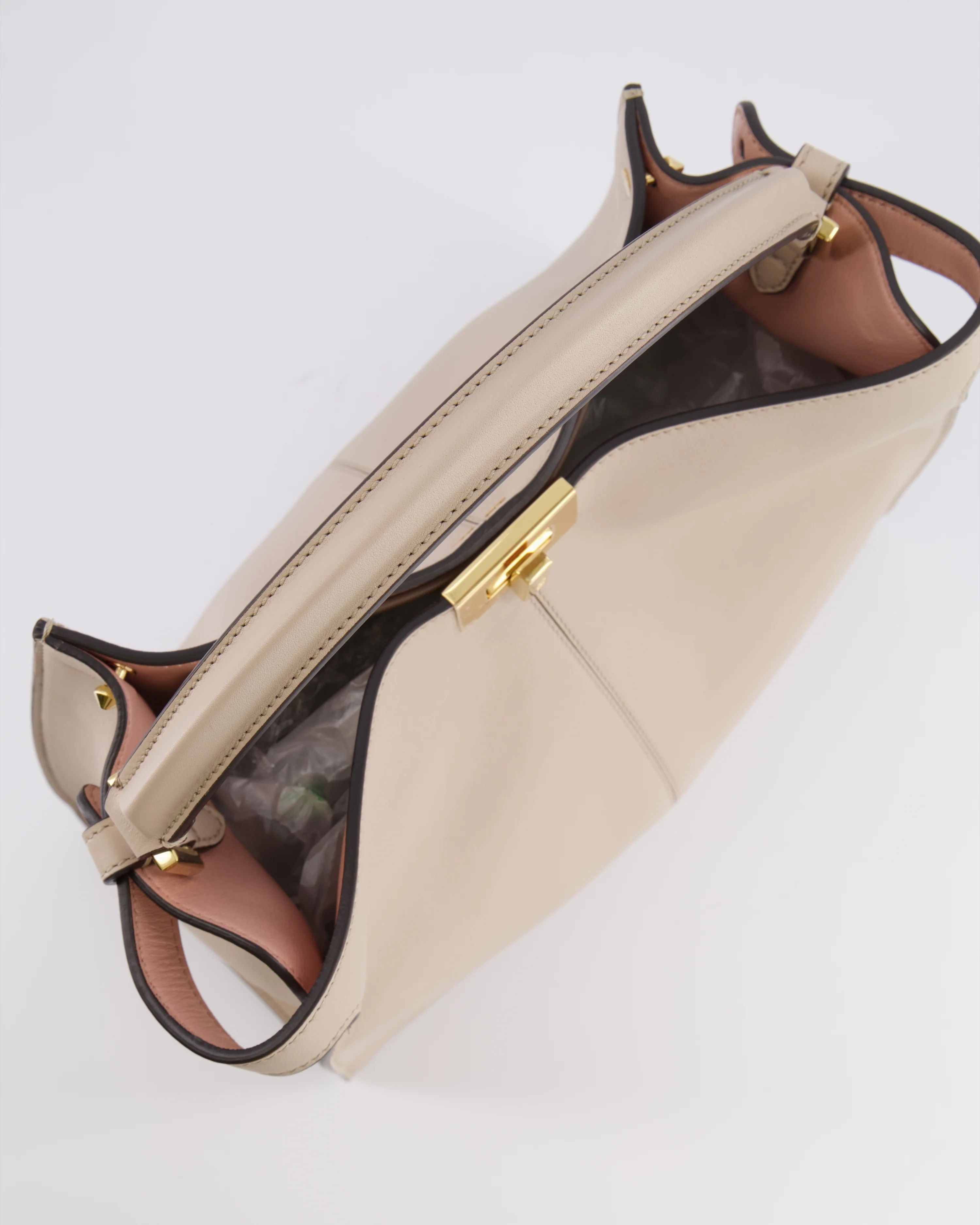 Fendi Light Beige Medium XLite Peekaboo Leather Bag with Gold Hardware RRP £3,500 - Image 16