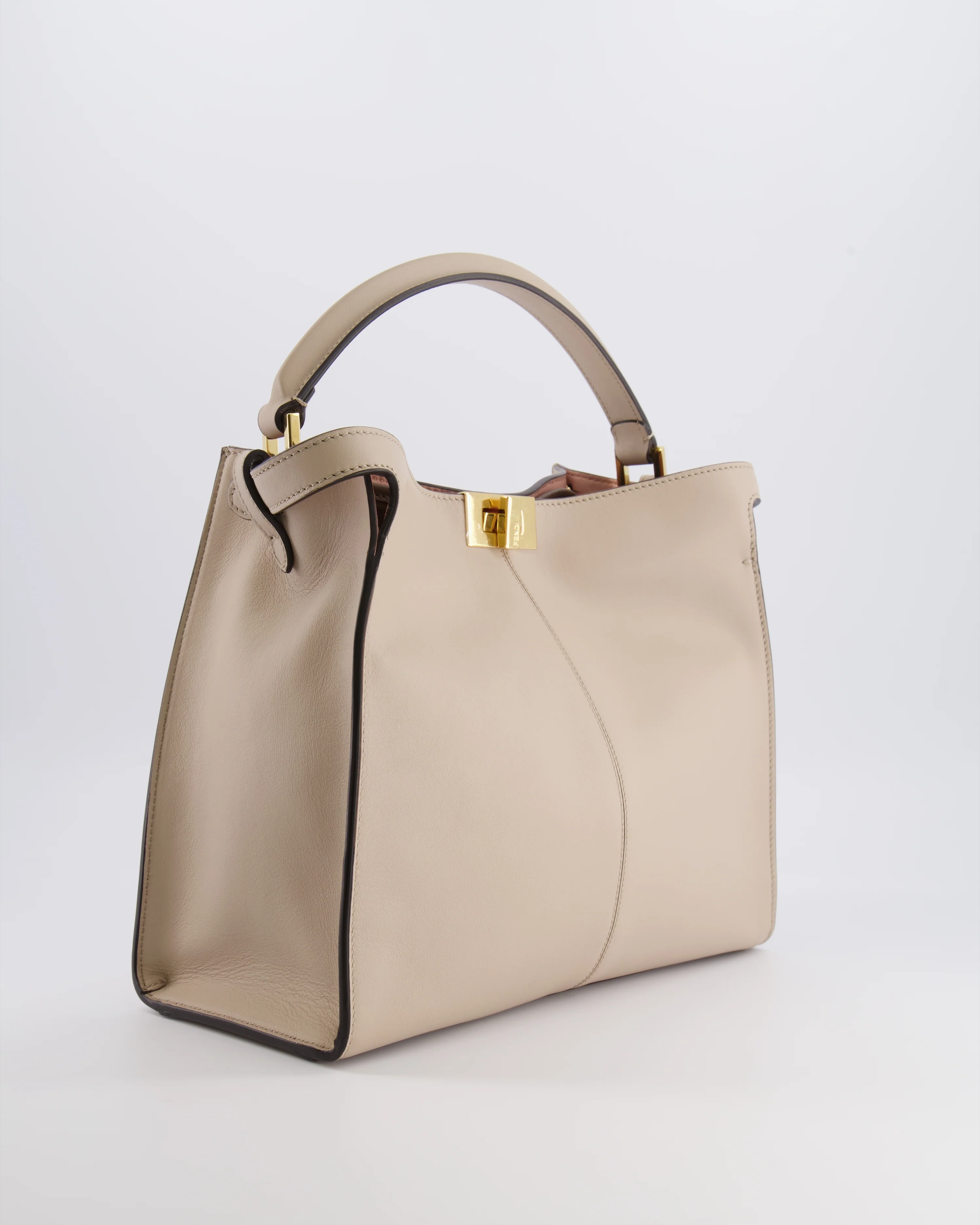 Fendi Light Beige Medium XLite Peekaboo Leather Bag with Gold Hardware RRP £3,500 - Image 3