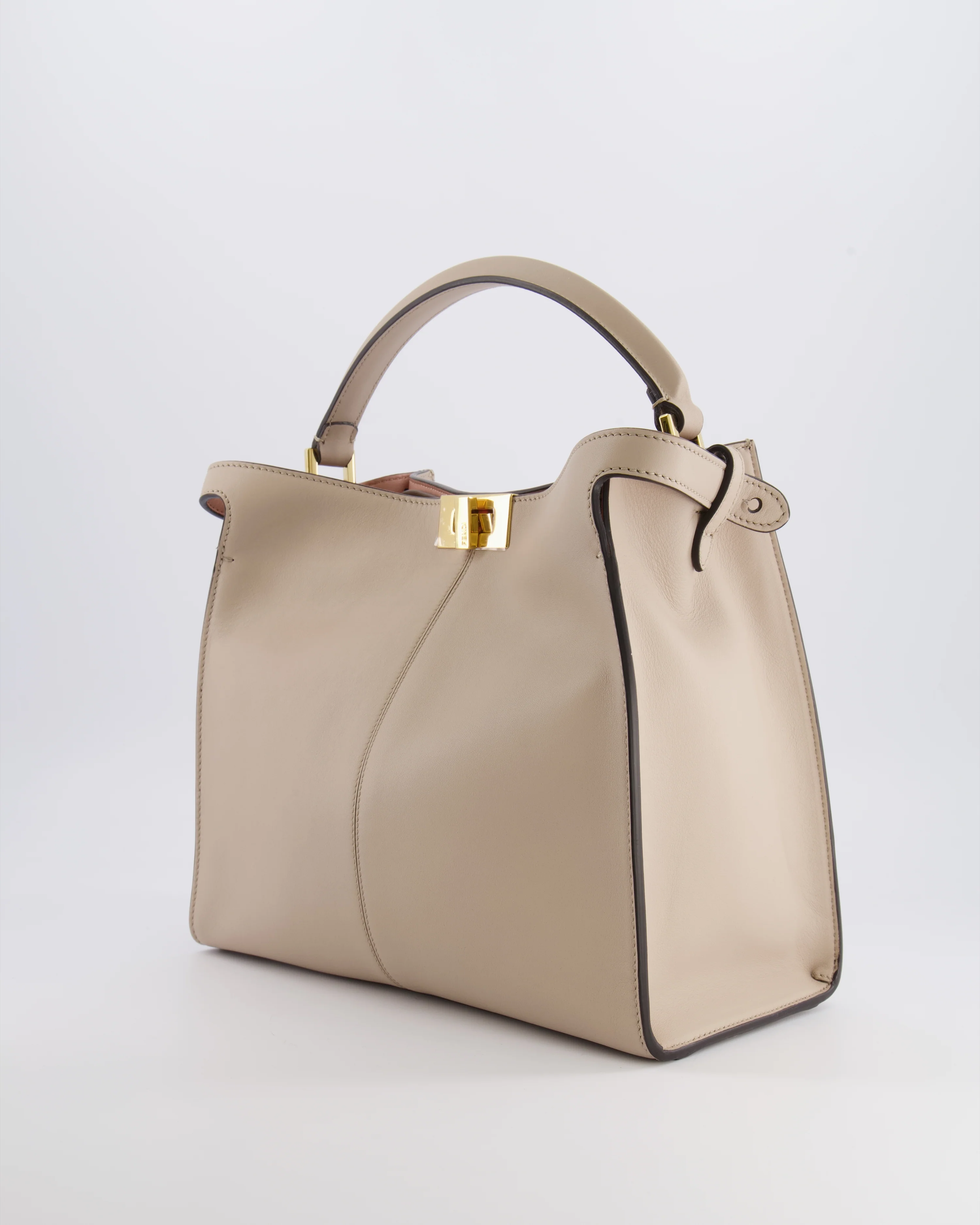 Fendi Light Beige Medium XLite Peekaboo Leather Bag with Gold Hardware RRP £3,500 - Image 9